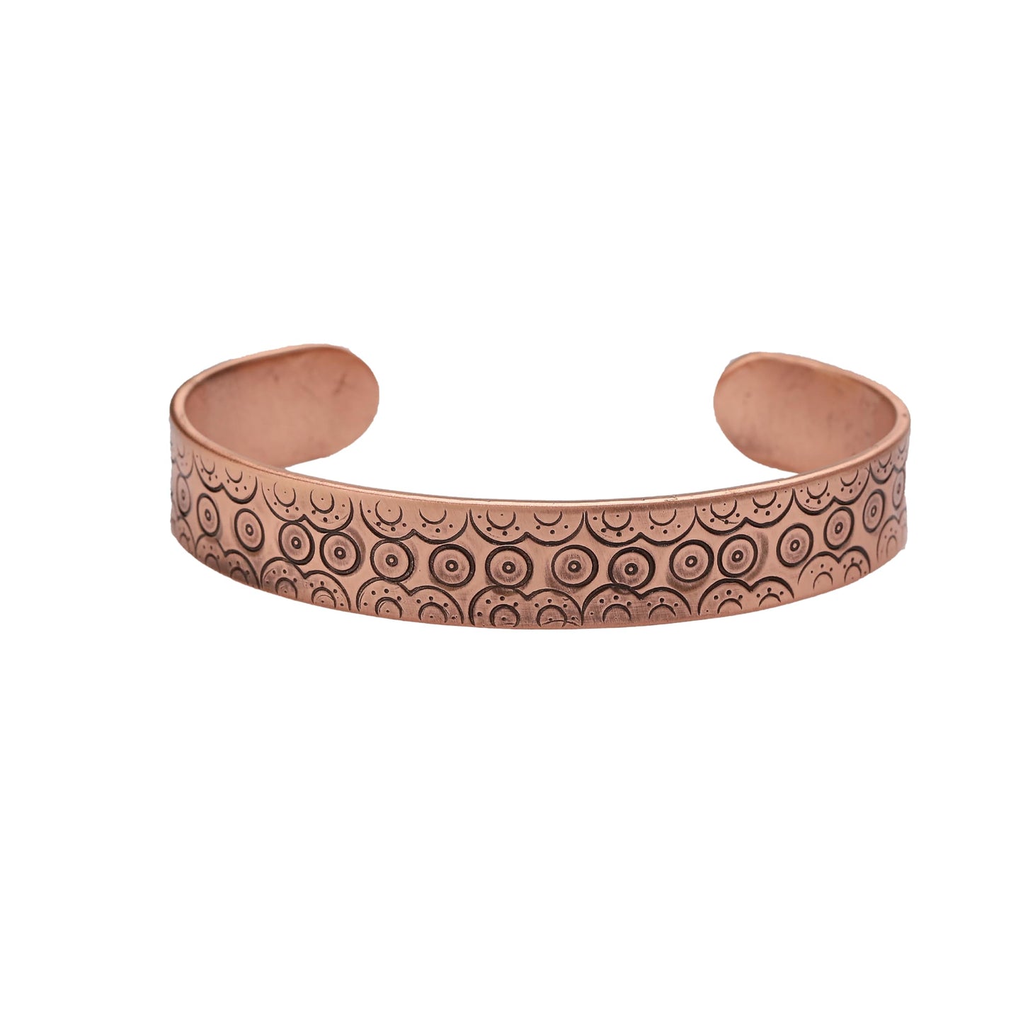 Handmade Pure Copper Bracelet for Women and Men - Thickest Copper Bracelet for Pain Relief and Stress Relief - Adjustable Carved Copper Bracelets to Fit many Size Wrist -The most ideal thickness, with a thickness of 2 mm, easy to shape. (Plain) (eyelet)