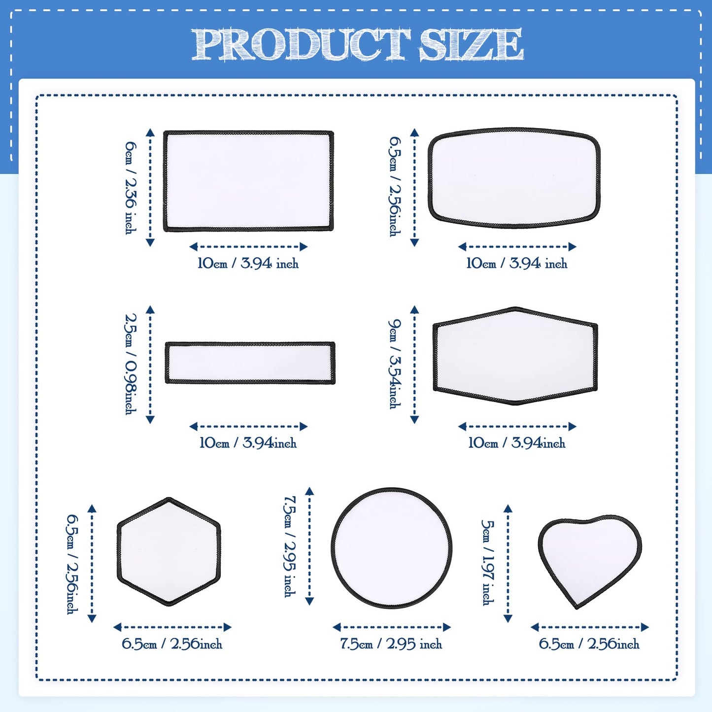 140 Pieces Sublimation Patches Blank Hat Patches Sublimation Patches Blank for Hats Hat Patches Blank Patches for Clothes Hat Dress Patch (Black, Blue, Red, Khaki)