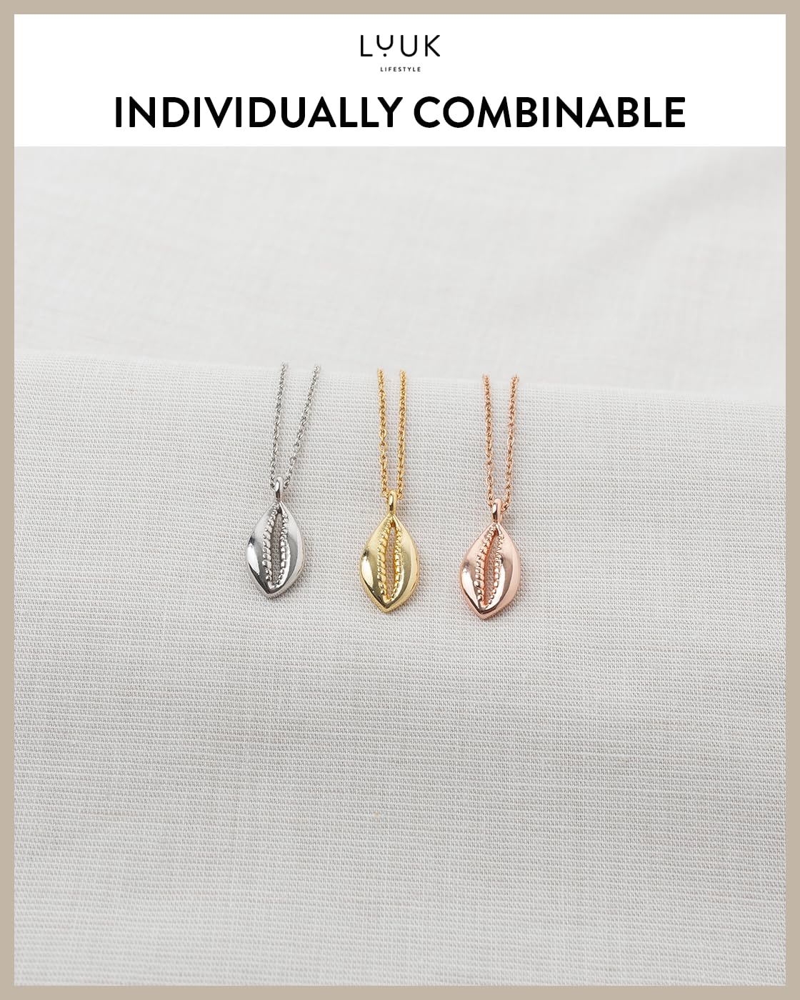 LUUK LIFESTYLE Stainless steel, 14k silver plated, Seashell pendant necklace, ocean beach, waterproof, 19in adjustable sturdy chain, Gift ideas with Card, vacation, dainty trendy aesthetic simple
