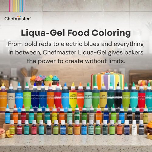 Chefmaster Sky Blue Liqua-Gel® Food Coloring - Vibrant Professional-Grade Dye for Icing & Fondant | 10.5 oz