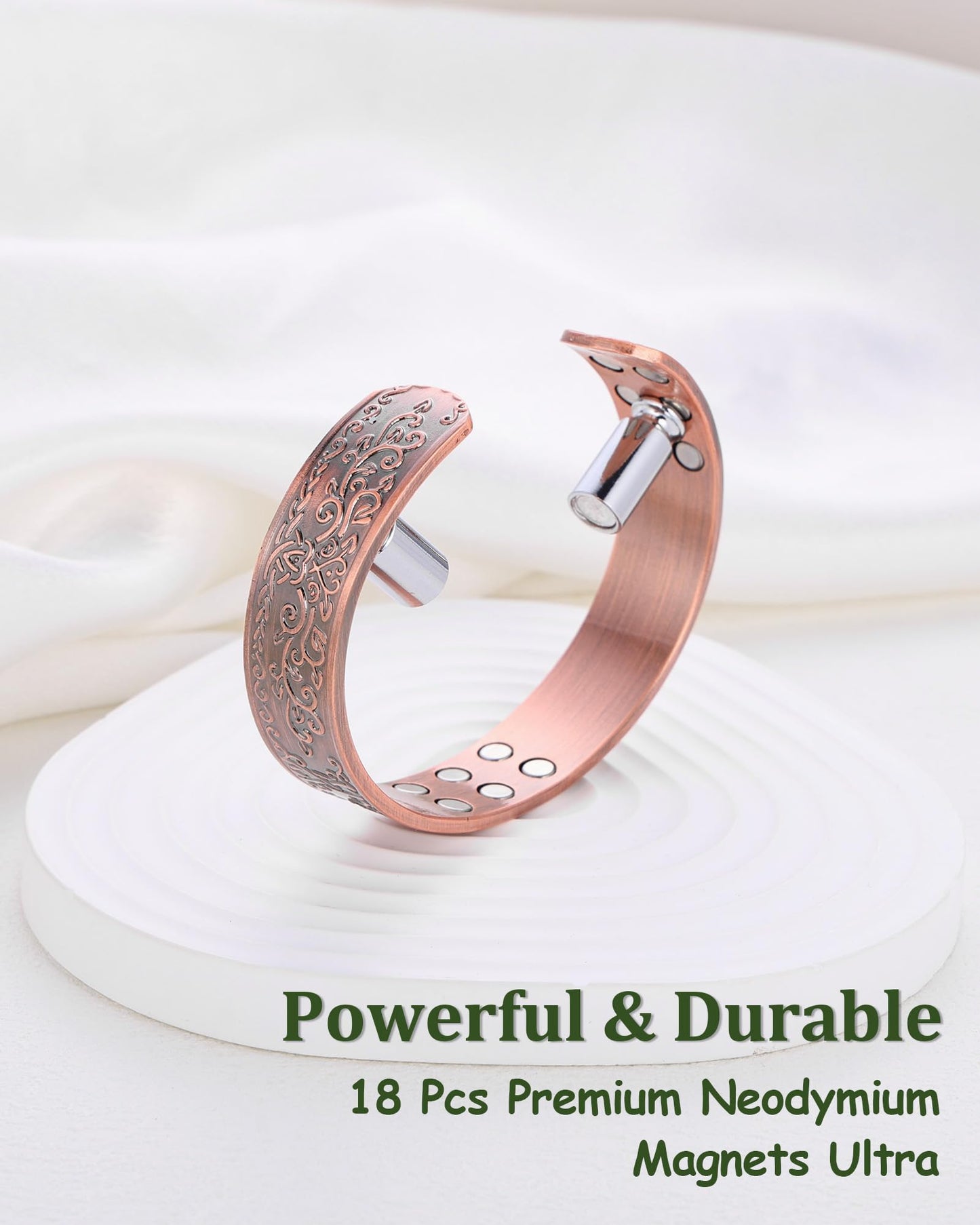 Fashtour Copper Bracelet for Men, 99.99% Pure Copper Bracelet, 18X Enhanced Strength Magnetic with Neodymium Magnets(Tree of Life) (Tree of life)