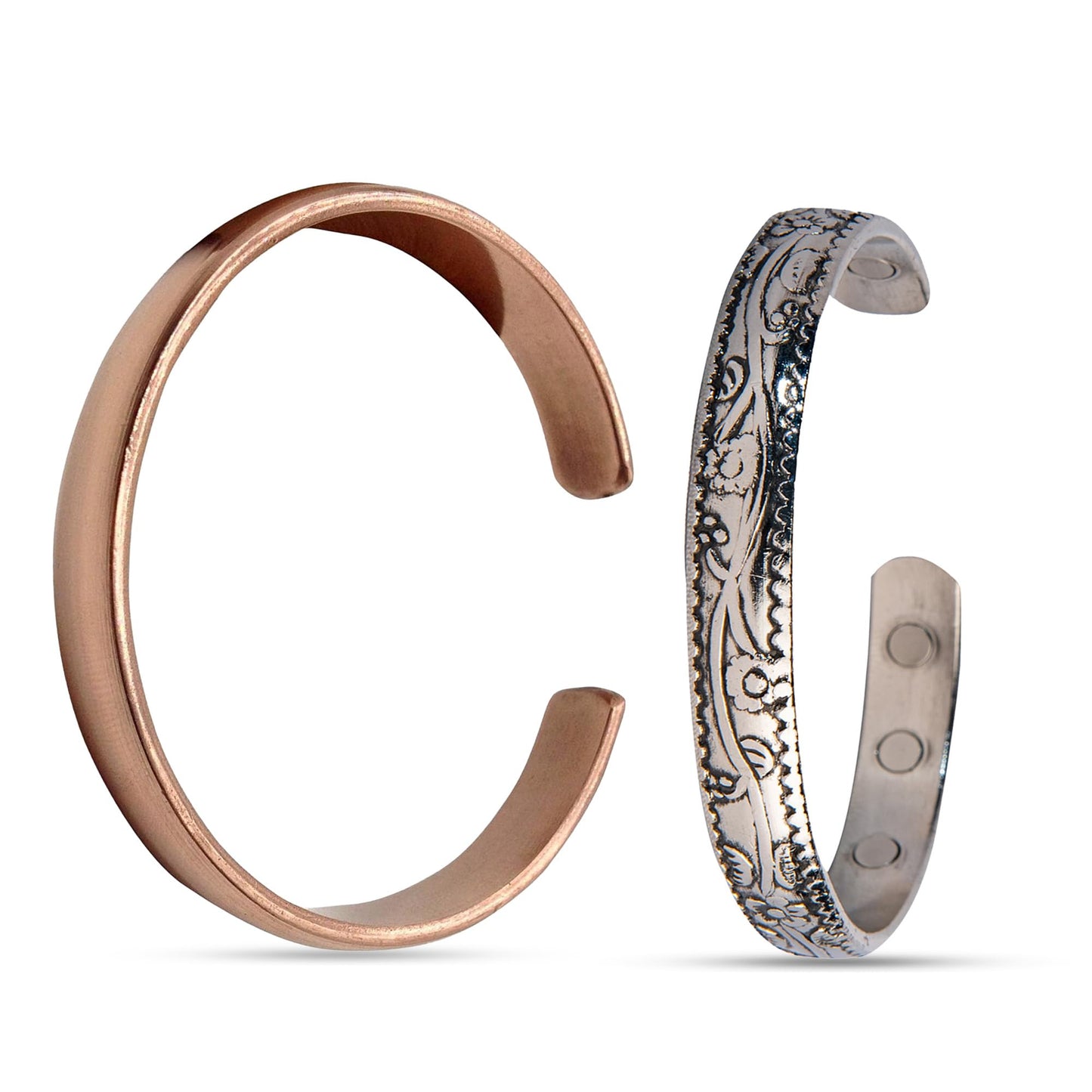 Wonder Care Copper Bracelet for Men & Women | Solid and High Gauge Pure Copper Bracelet | Copper Jewelry Cuff kada Adjustable | Best Rakhi Gift for Brother | Copper Band with Velvet Case and Gift Box