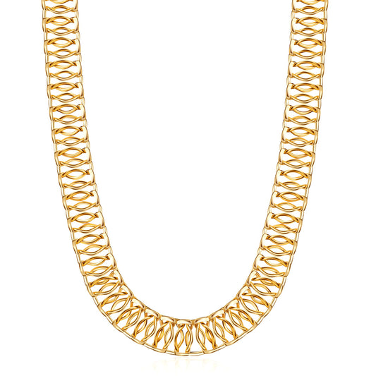 Barzel 18K Gold Plated Mesh Necklace, 16-20 inches, High Polish Finish, Waterproof, Tarnish Free (18 Inches)