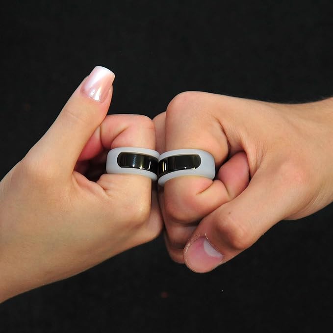 Rinfit Smart Ring Protector - Silicone Ring Enhancer for Active Lifestyle and Gym - StyleFit U.S. Design Patent - Frosted, Size 7