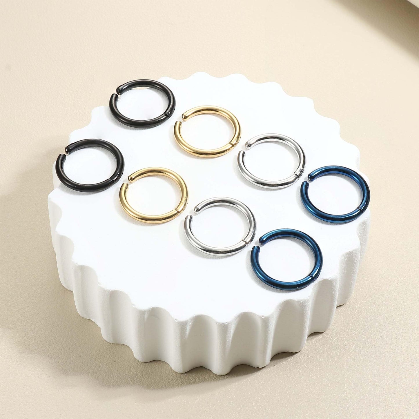 YADOCA 8 Pieces Clip On Earrings For Men Women Non-Piercing Fake Earrings Stainless Steel Clip On Hoop Earring Cool Earrings Ear Clips Set for Gifts