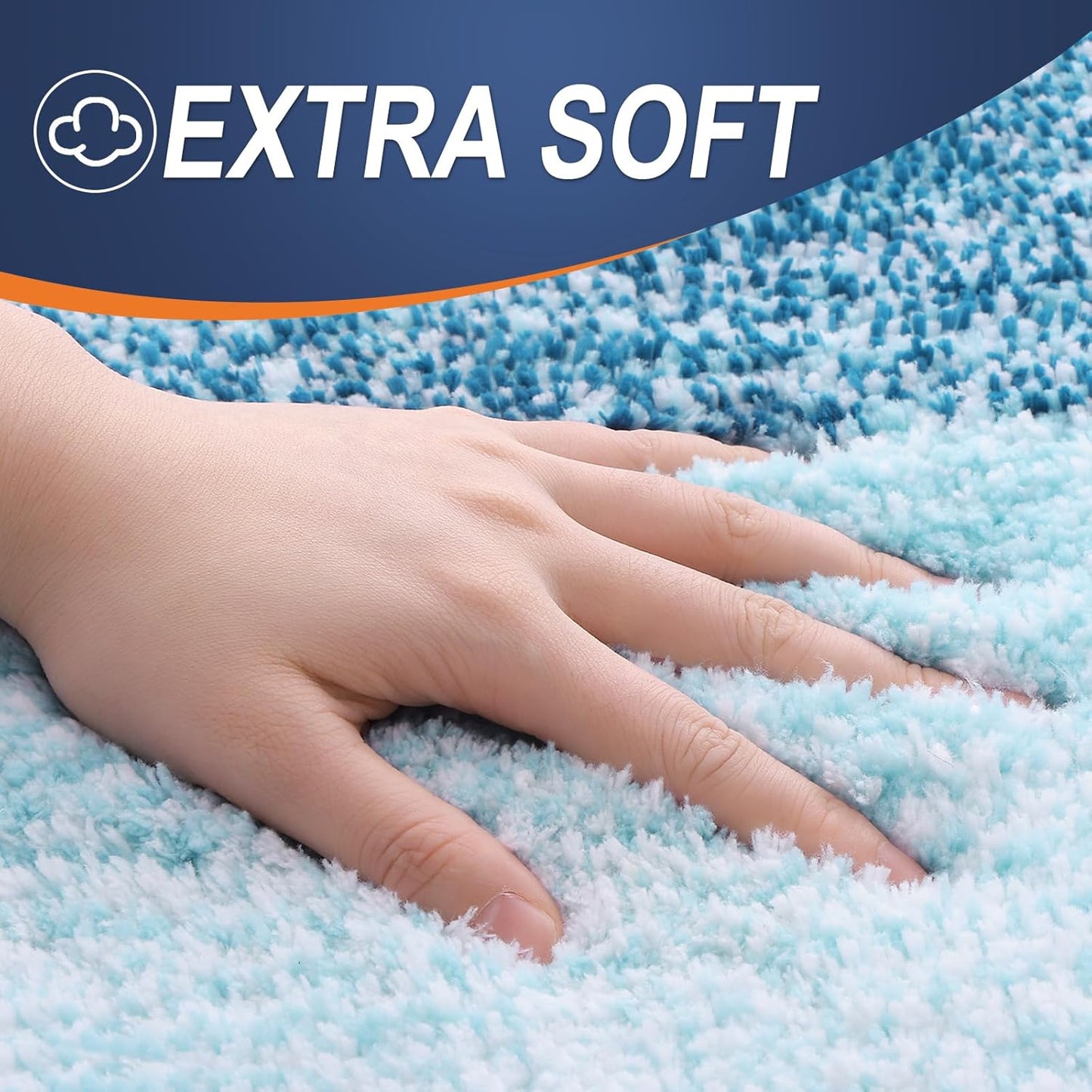 OLANLY Bathroom Runner Rug - Extra Soft Microfiber Mat with Rubber Backing | Quick Dry, Washable, 47x17, Peacock Blue