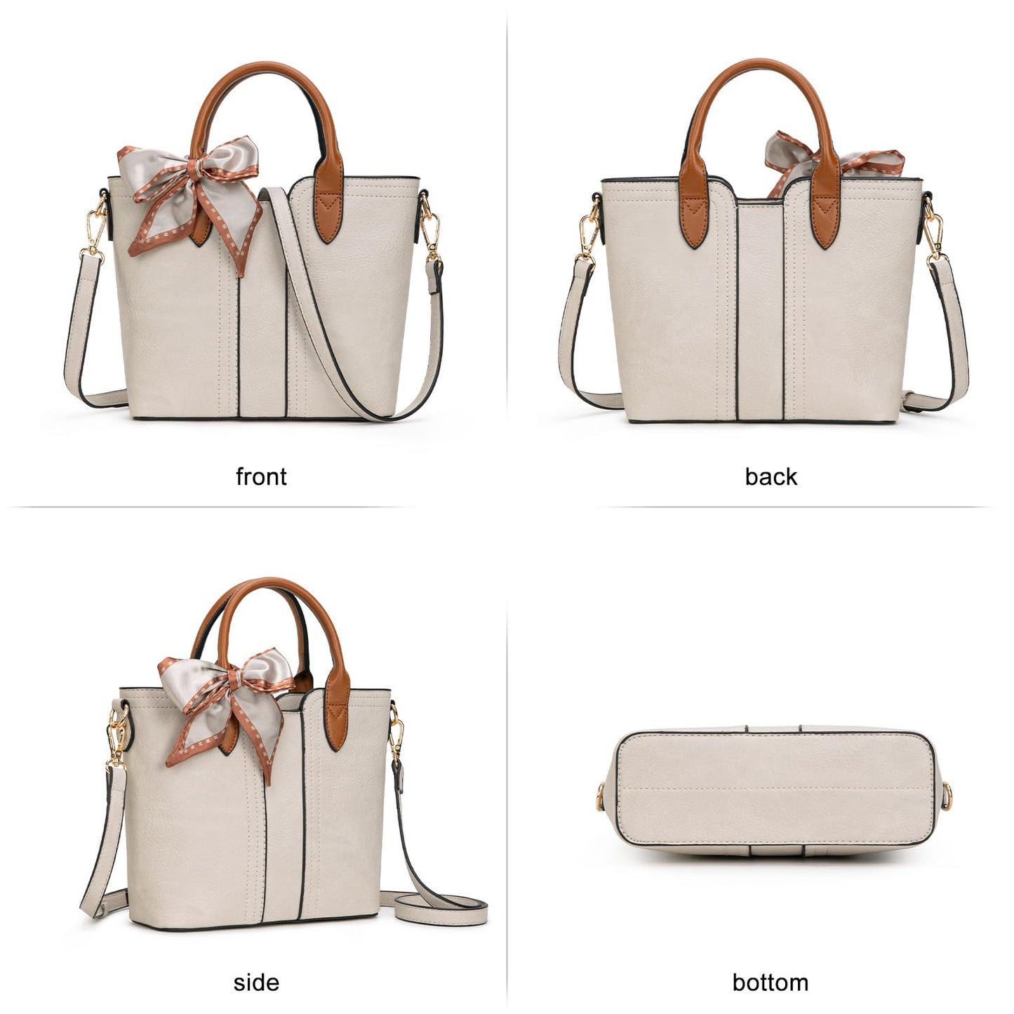Montana West Small Tote Bags for Women Small Crossbody Purse Cute Satchel Handbag with Detachable Strap Tan MWC-585TN