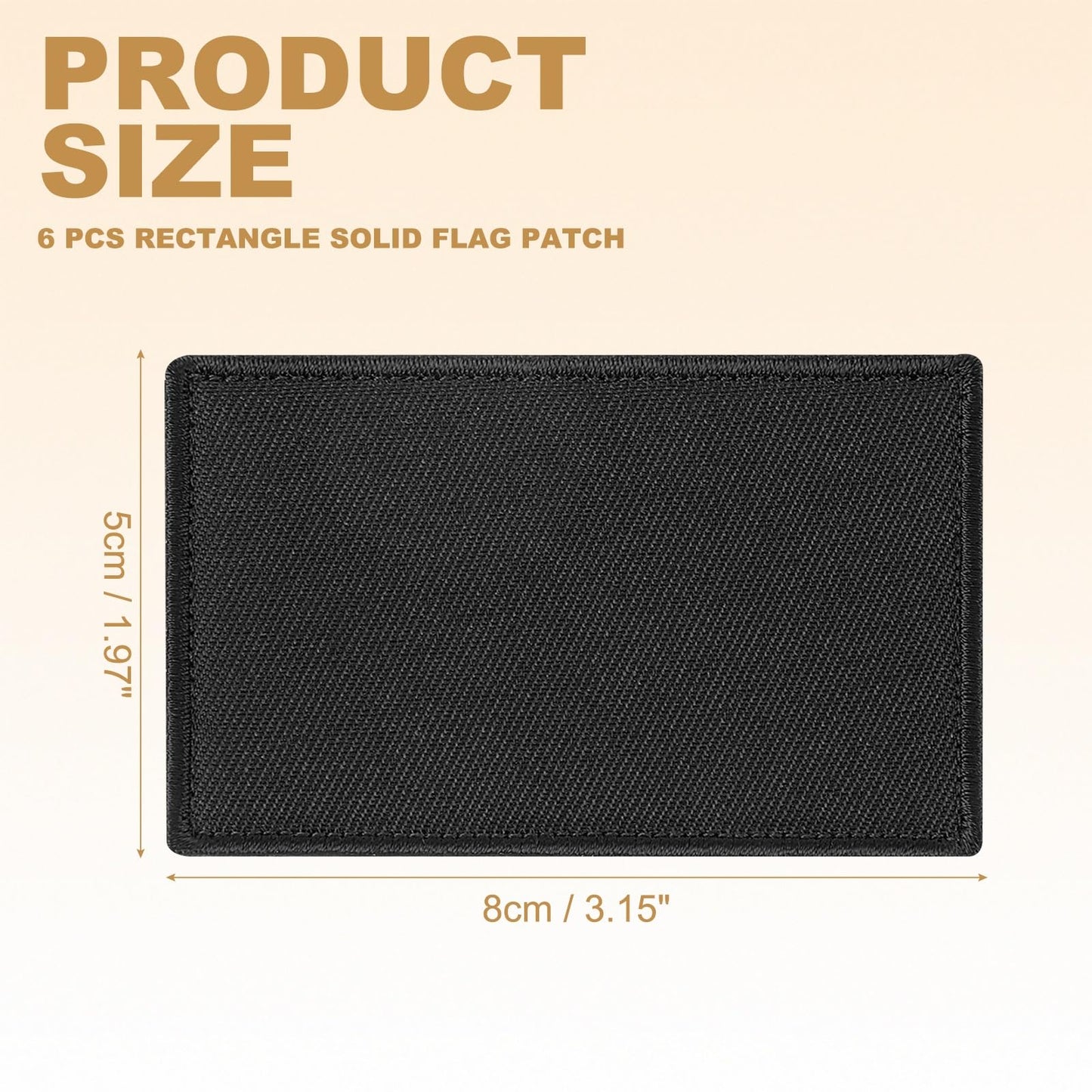 PATIKIL Rectangle Solid Flag Patch, 6 Pcs 3x2 Inch Pure Embroidered Patch Decorative for Holes Hats Jeans Repair Bags DIY Craft, Black