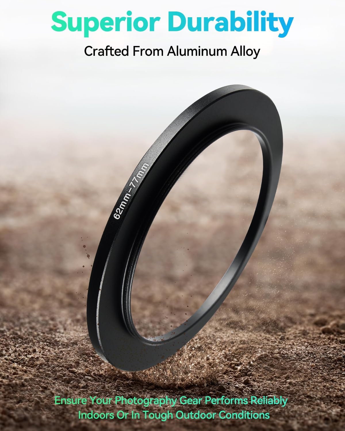 JOYTOLIN 62-77mm Metal Step-Up/Down Ring Adapter Compatible with Mirrorless Cameras DSLR Lens, UV CPL ND Filter Thread