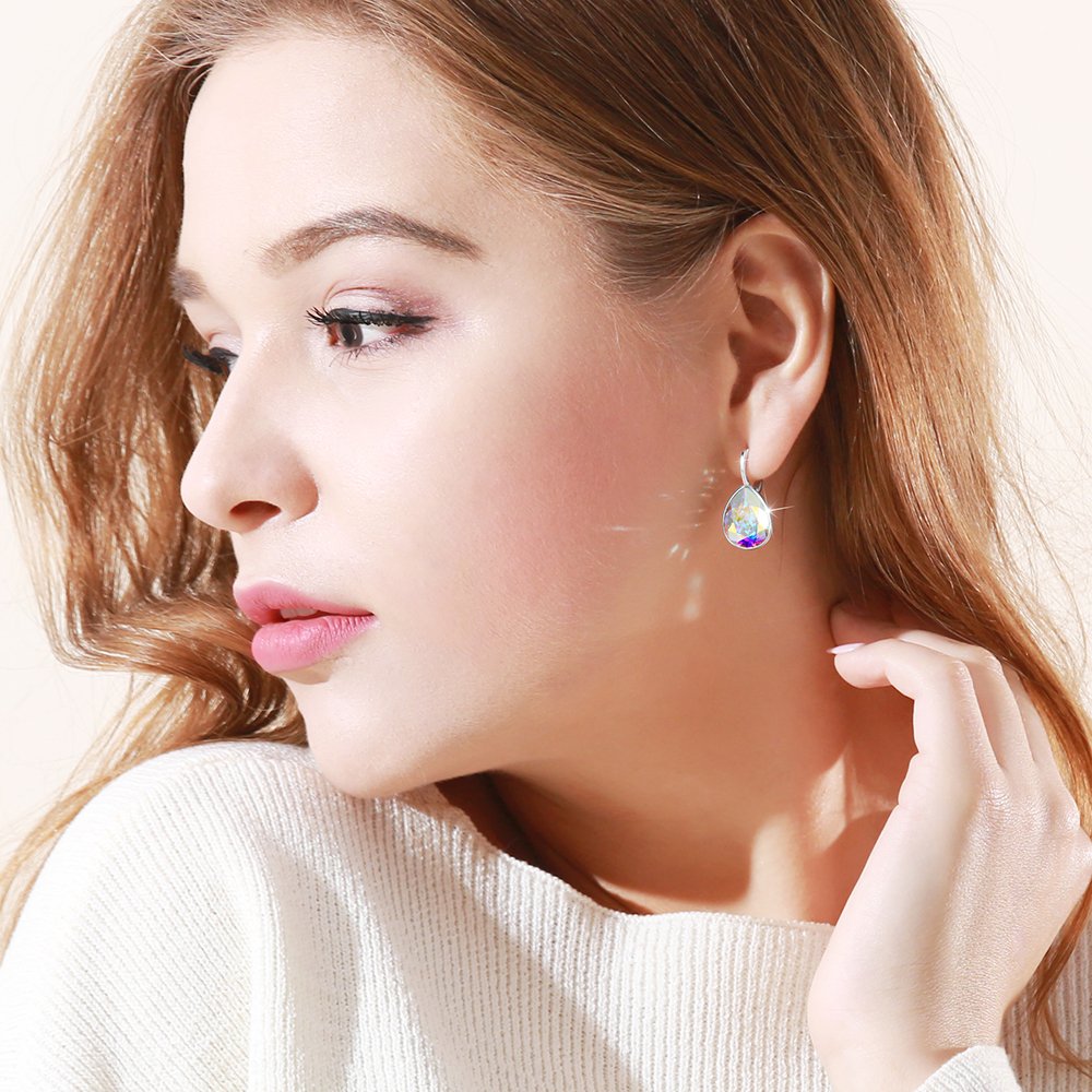 Xuping Jewelry Fashion Huggies Crystal Earring for Women (AB)