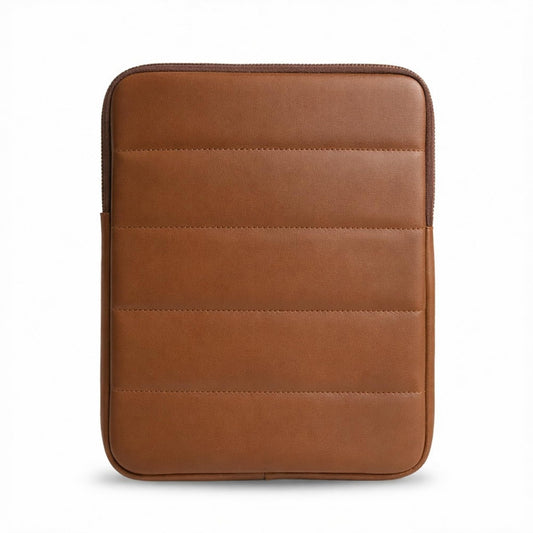 Genuine Leather – The Original Puffy Tablet Sleeve 9–11 Inch Case, Leather Air Pouch for Women & Men, Fits 9th/10th Gen, Pro 11", Air 10.9" + Magic Keyboard (Saddle Brown)