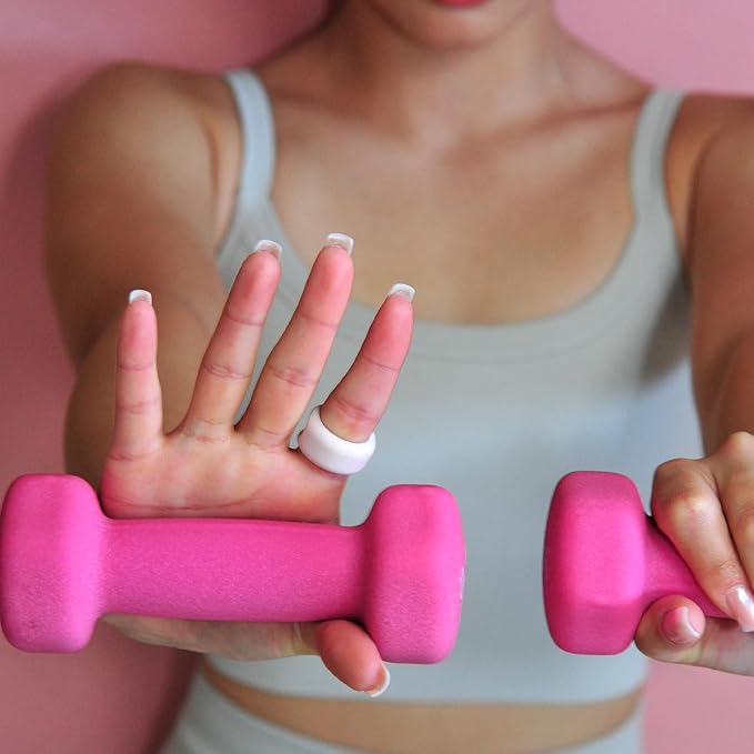 Rinfit Smart Ring Protector - Silicone Ring Enhancer for Active Lifestyle and Gym - StyleFit U.S. Design Patent - Pink, Size 7