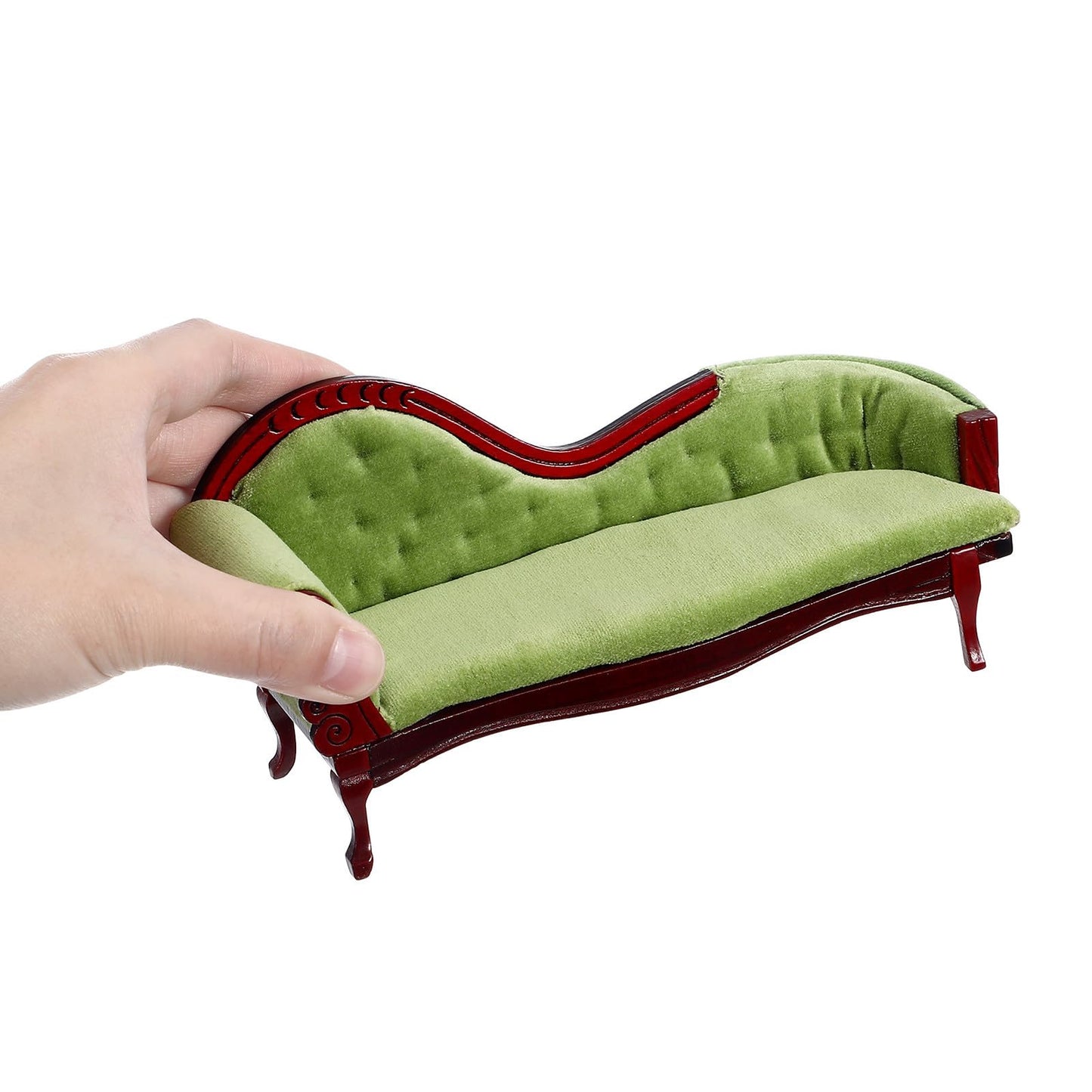 Gatuida Miniature Lounge Sofa Model Dollhouse Couch Furniture 1/12 Scale Mini Sofa for Dollhouse Decor Collectible Micro Furniture Accessory