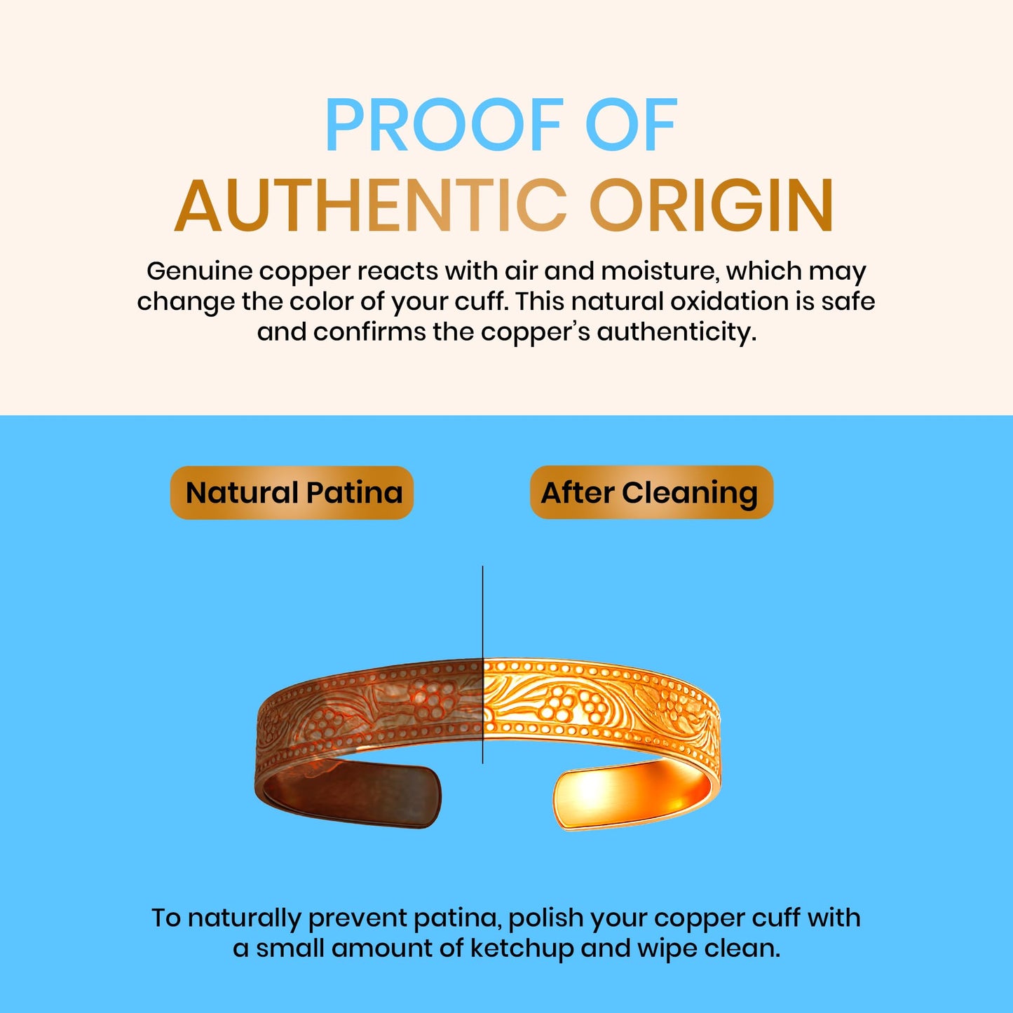 Healing Monk Pure Copper Bracelet for Men & Women – Handmade Uncoated Copper Jewelry Cuff – Adjustable Healing Copper Bracelets for Arthritis – Mens & Womens Copper Cuff Pulsera de Cobre (Twist)