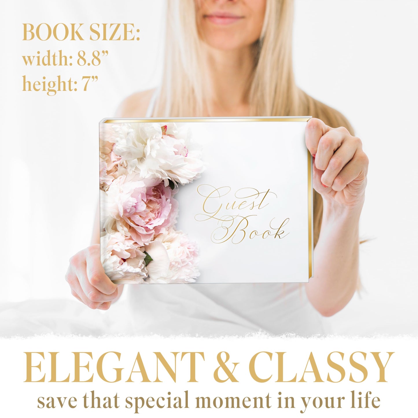 CompanyLyon Wedding Guestbook 128 Pages, Guestbook Hardcover, with Additional Letters Mr & Mrs. Guestbooks, Guestbook for Wedding, Guestbook for Wedding, Receptionbooks, Guestbook Wedding Reception.