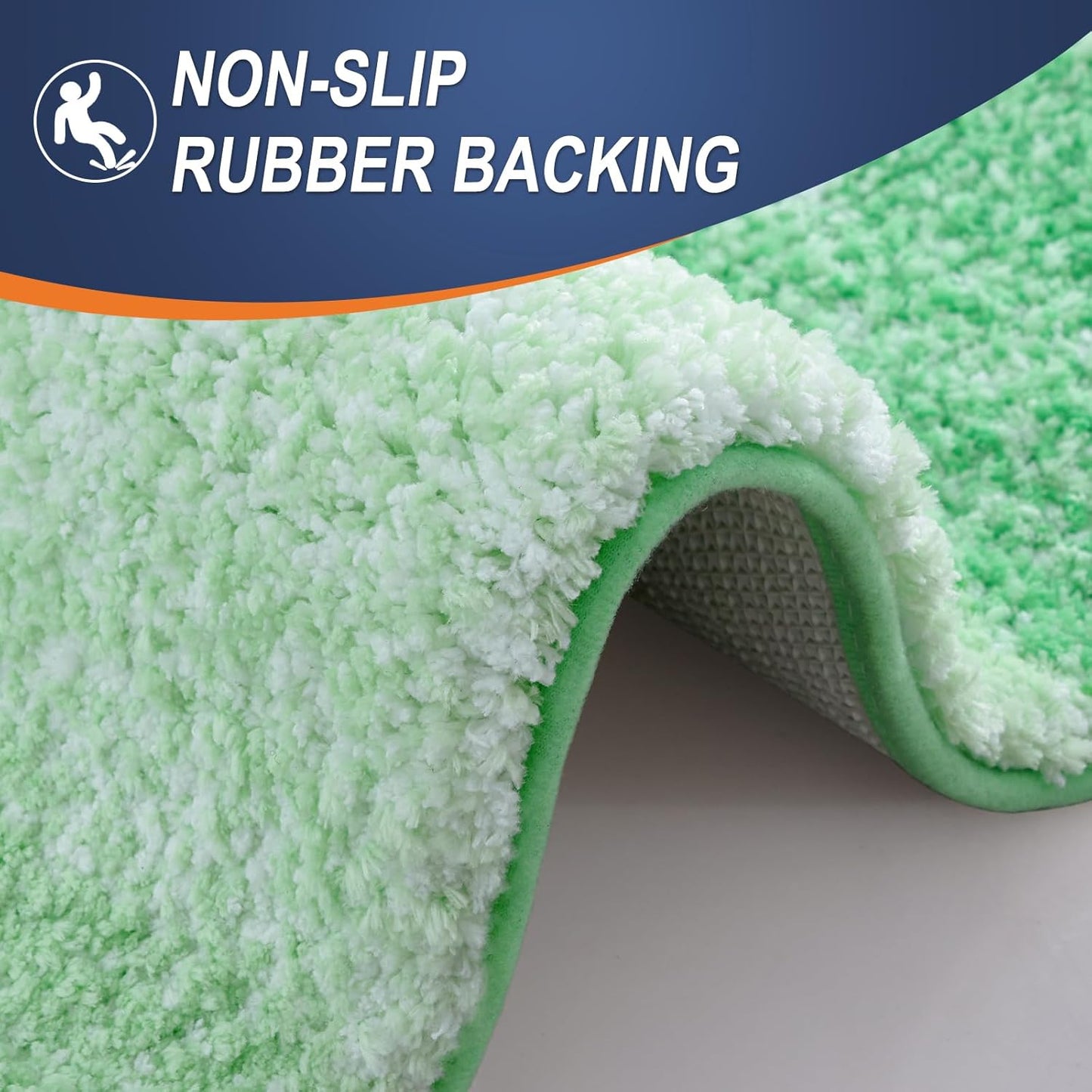 OLANLY Bathroom Runner Rug - Extra Soft Microfiber Mat with Rubber Backing | Quick Dry, Washable, 59x20 Inches, Green