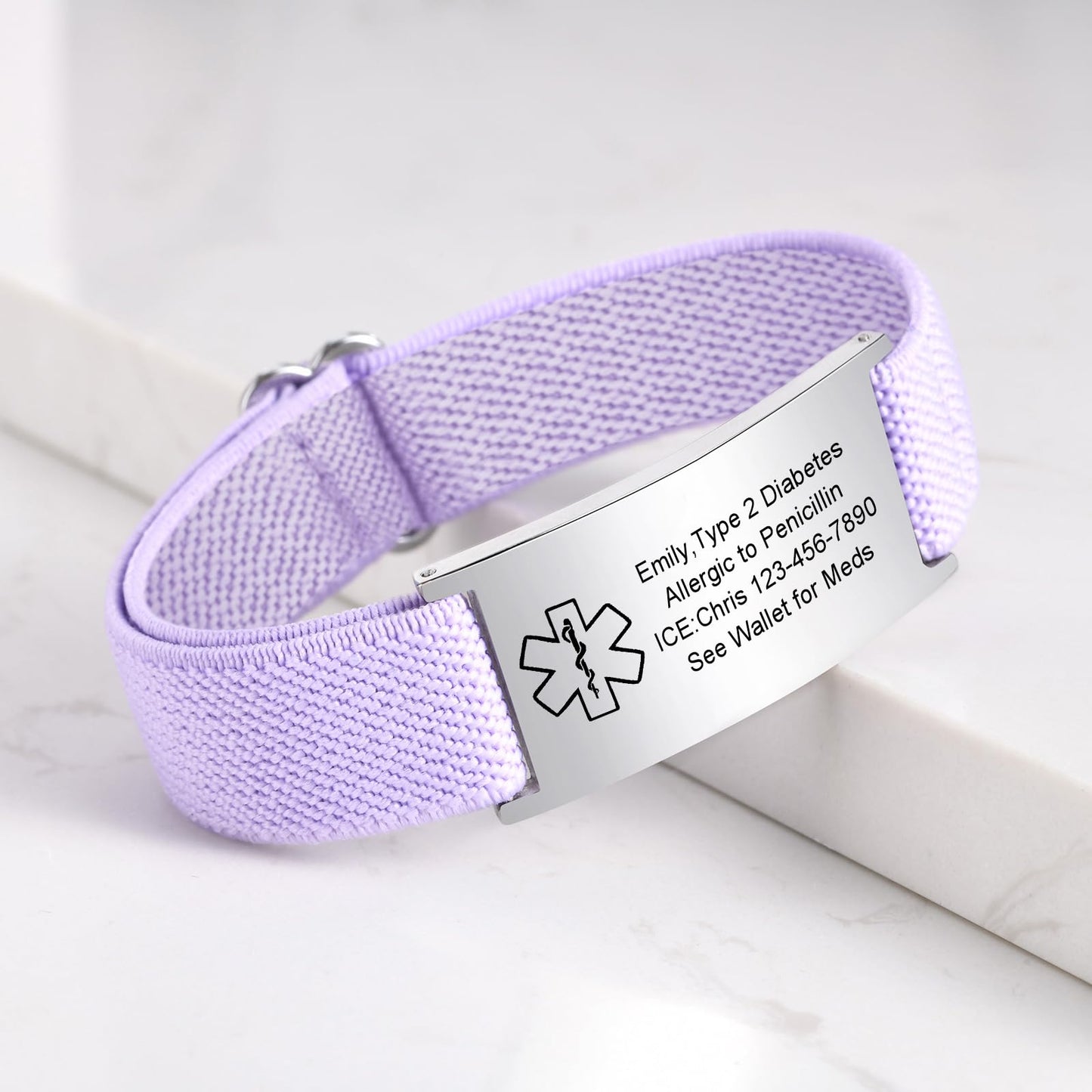 VNOX Medical Alert Bracelets for Men & Women with Free Engraving Adjustable Stainless Steel Mesh Emergency Medical ID Bracelets Wristband