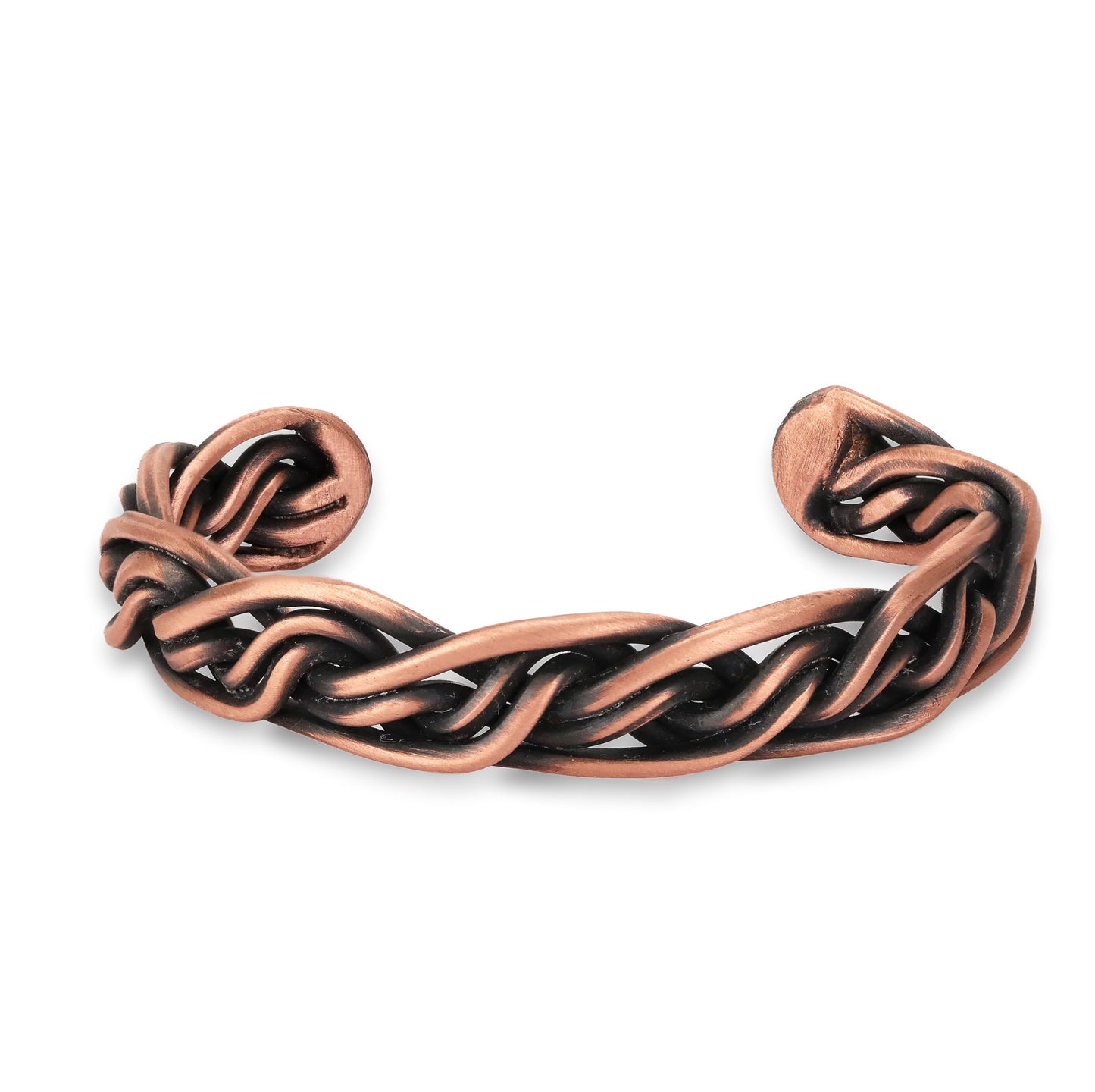 Handmade Elegant Copper Bracelet for Women and Men-Pure Copper Bracelet for Pain Relief and Stress Relief-Adjustable, Thickest, Twisted Copper Wire Bracelet to Fit many Size Wrist(folded) (intricate-small)