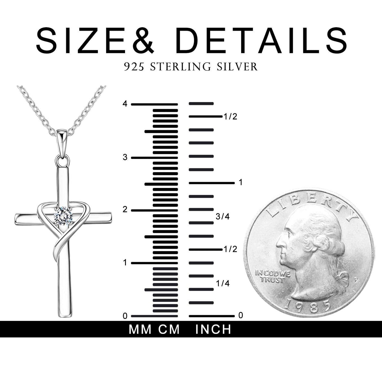 AmorAime 925 Sterling Silver Cross Necklace for Women Men 14K Gold Plated 5A CZ Birthstone Necklaces for Holiday (F.Light Purple-June-Alexandrite)
