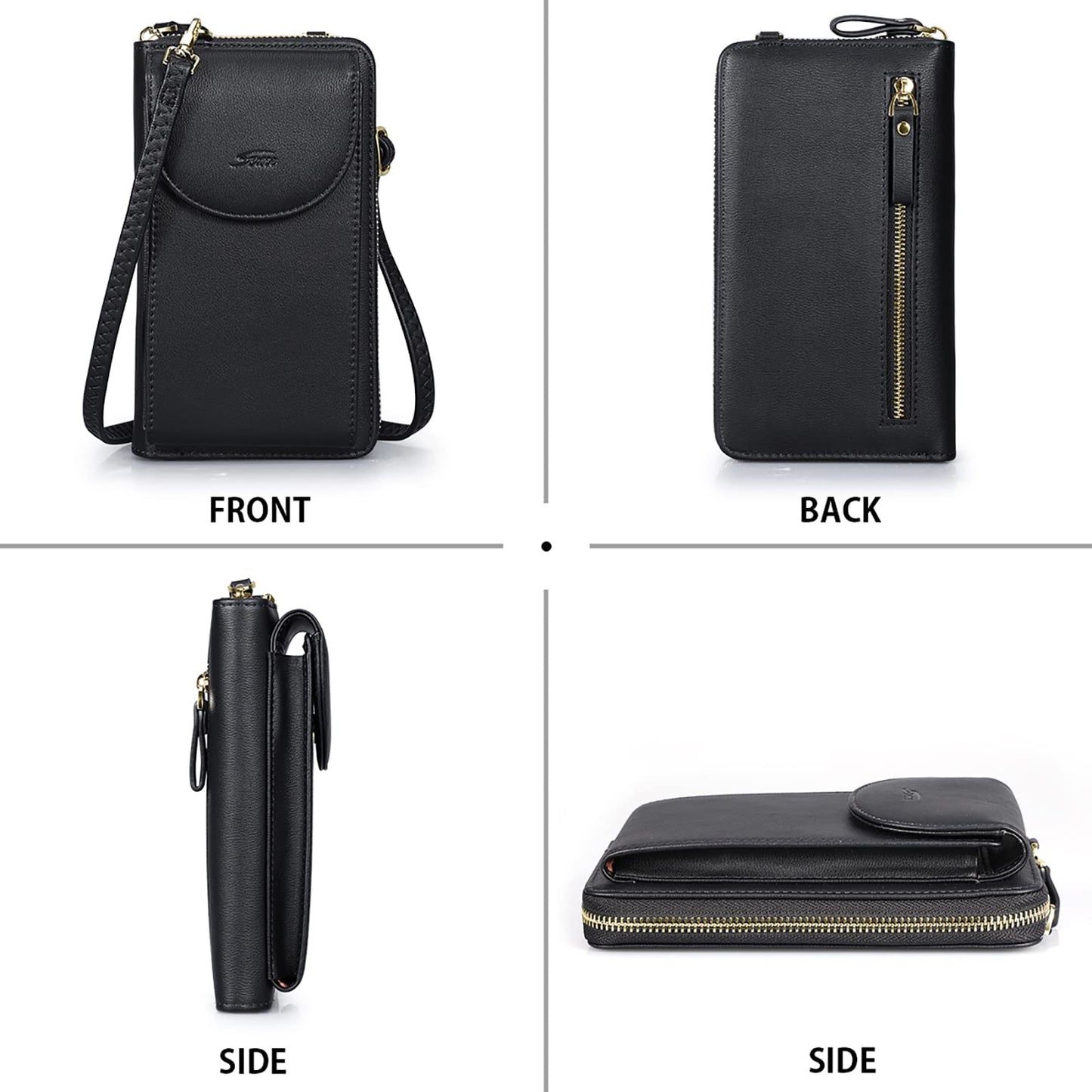 S-ZONE Small Crossbody Bags for Women Cell Phone Purse RFID Blocking Wallet Purses with Credit Card Slots