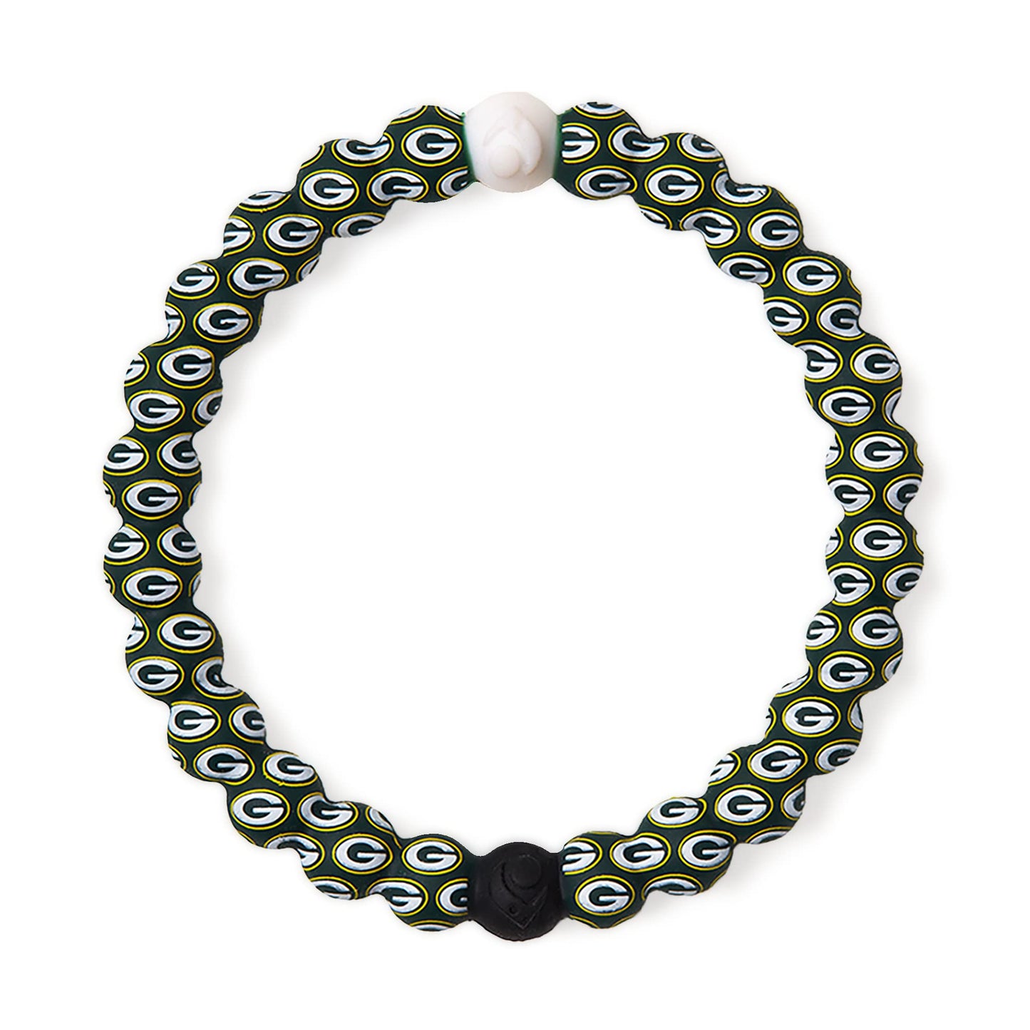 Lokai Silicone Beaded Bracelet for Men & Women, NFL Football Collection - Green Bay Packers, Green Logo, Medium - Silicone Jewelry Fashion Bracelet Slides-On for Comfortable Fit