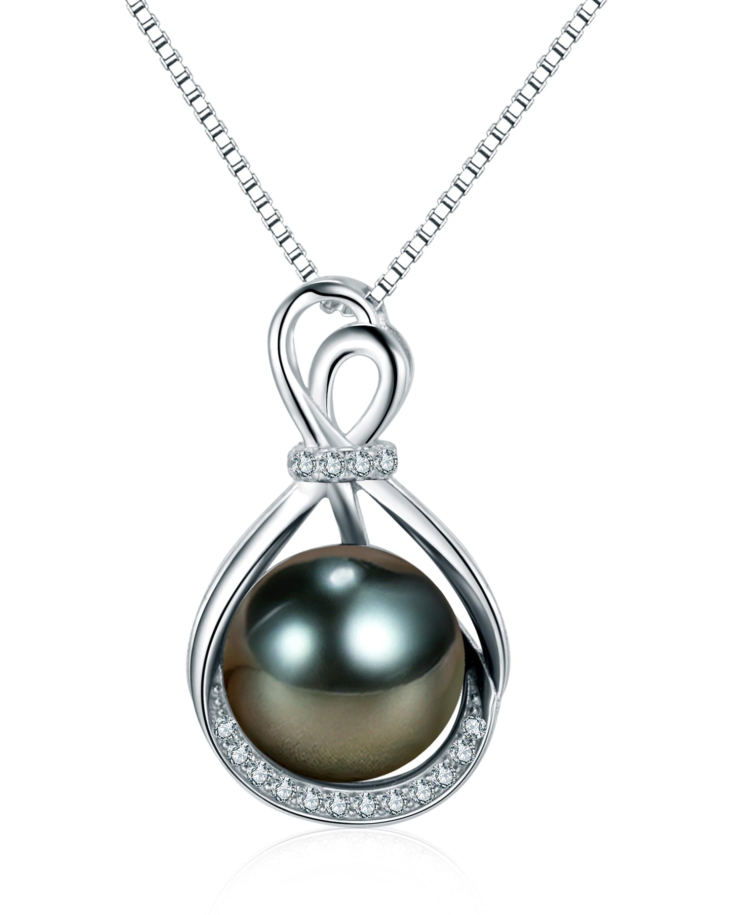 NONNYL Gifts For Wife Women Wedding Anniversary - Mothers Day Gifts- Valentine's Day - Birthday Gift for Women Her Mom Wife Girlfriend Grandma on Tahitian Black Pearl Necklace for Women Christmas Romantic Luxury Jewelry