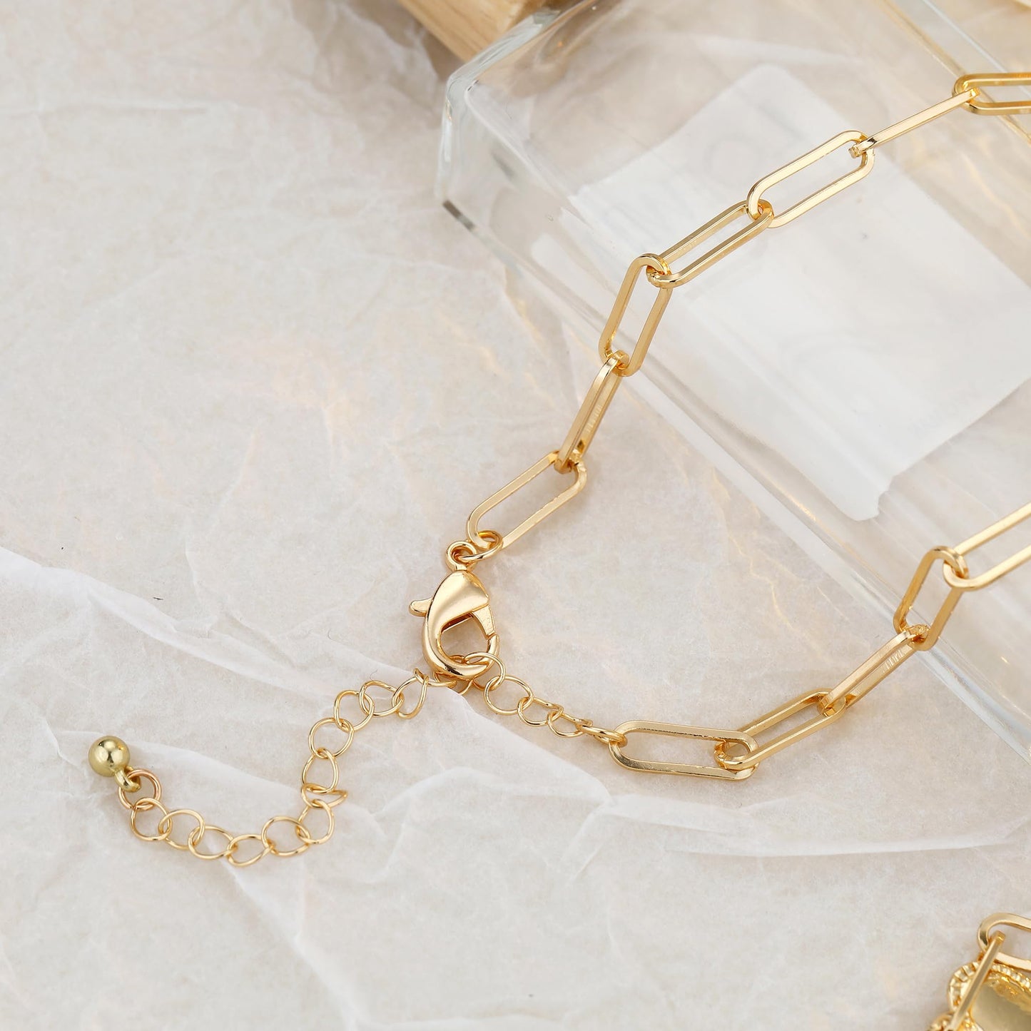 Women's Fashion Vintage Cactus Star Pendant Necklace - Detachable Multi Pendant Boot Charm Dainty Gold Chunky Paperclip Chain Layered Necklace Jewelry Gift for Her (Birthday, Valentine's Day, Christmas)