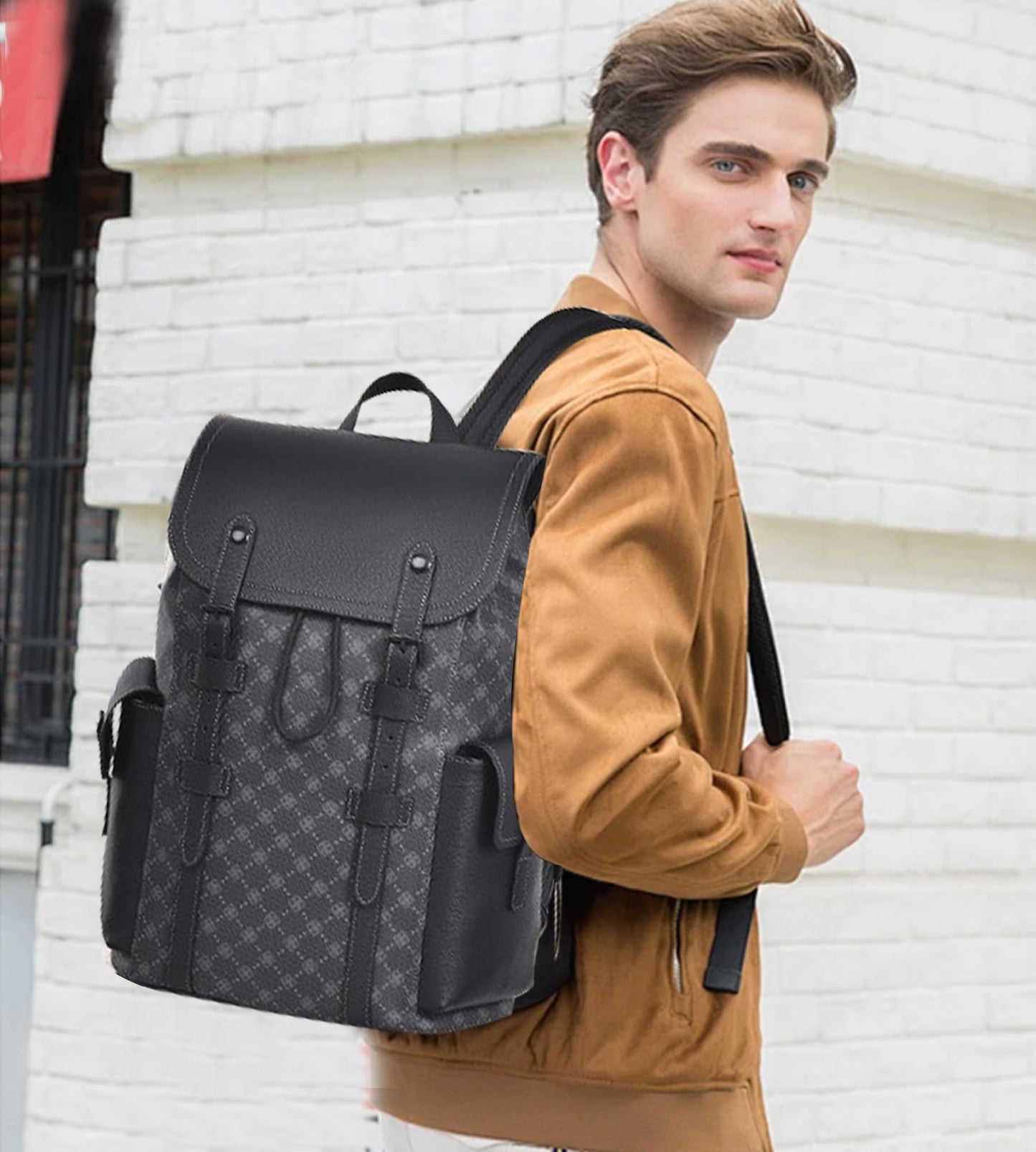 KingTo Laptop Backpack for Men Luxury Anti-Theft Travel Backpack Casual Business Waterproofing Computer Bag (A-Black-1)