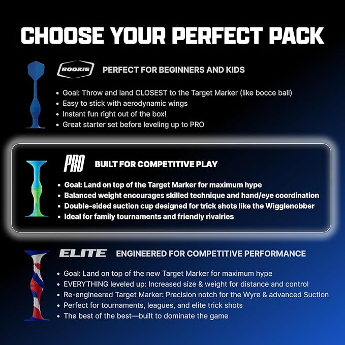POPDARTS Glow Pack Game Set Glow in The Dark (Blue and Green) - Indoor, Outdoor Suction Cup Throwing Game - Competition with a POP