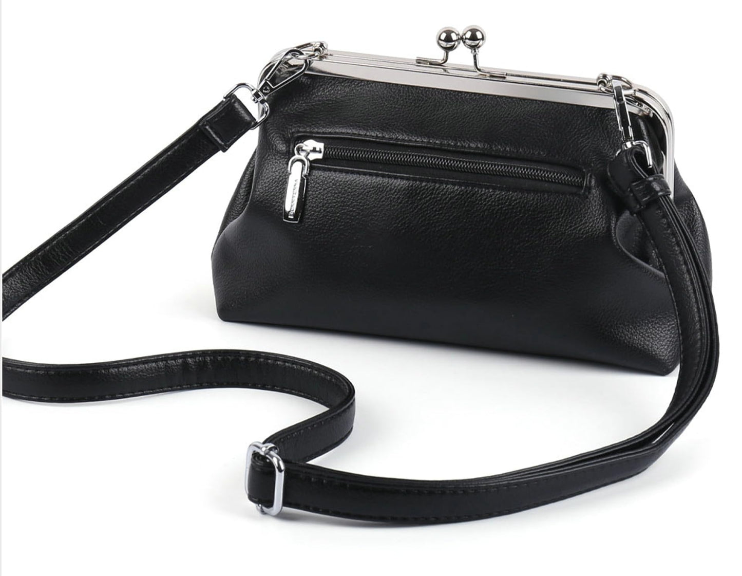 Slouchy Women's PU Leather Kiss Lock Hobo Crossbody Bag Kiss Clasp Purse Crossbody Shoulder Bags Wallet Handbags Tote Purses