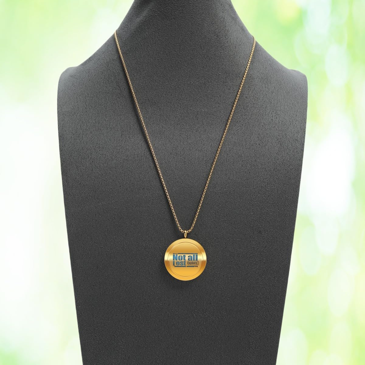 GV77ZF Aromatherapy Diffuser Necklace-alphabet Essential Oil Necklace,Aromatherapy Diffuser Pendant For Men and Women,Portable,Suitable for Yoga,Meditation,Travel,Stress Relief Gift(Gold 30mm)