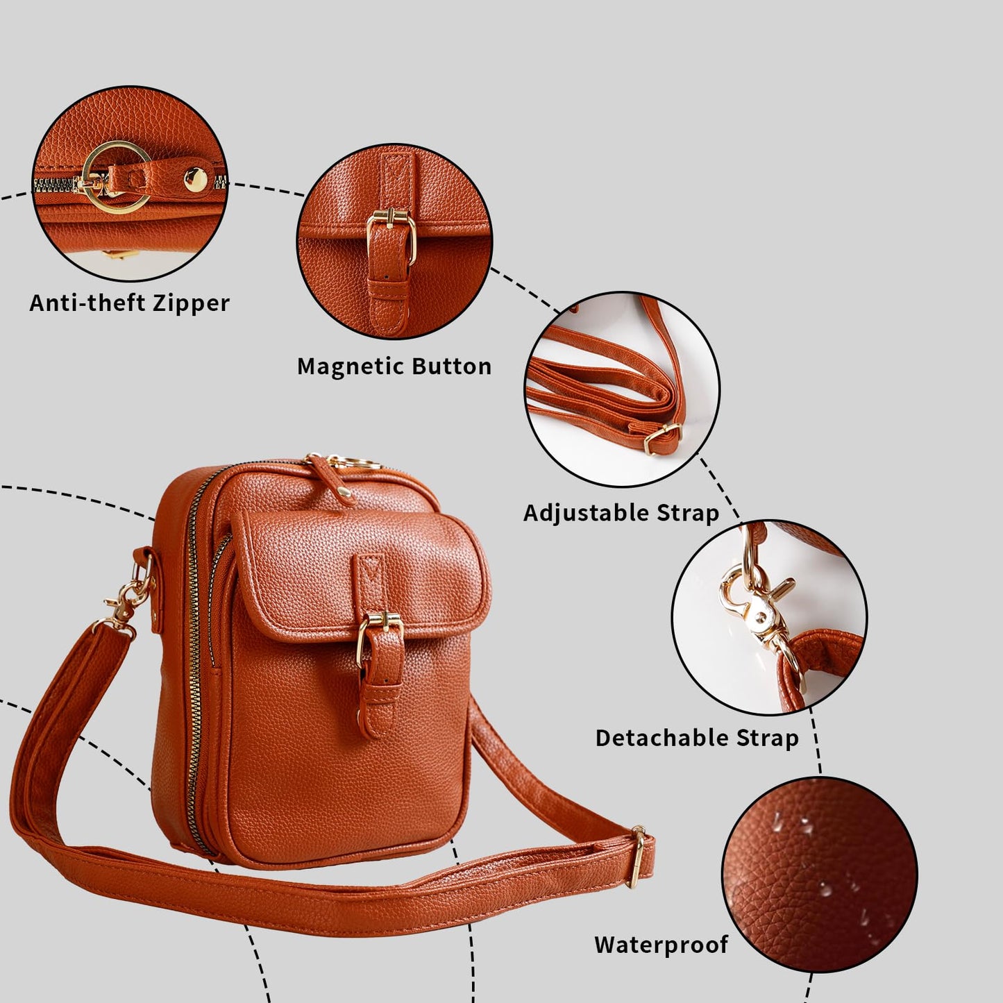 Leather Crossbody Bag for Women - 2025 Vintage Anti-Theft Messenger Bag with Double Layer Large Capacity, Built-in Purse Card Slots,Retro Faux Leather Shoulder Sling Bag for Travel (Purple, Large)