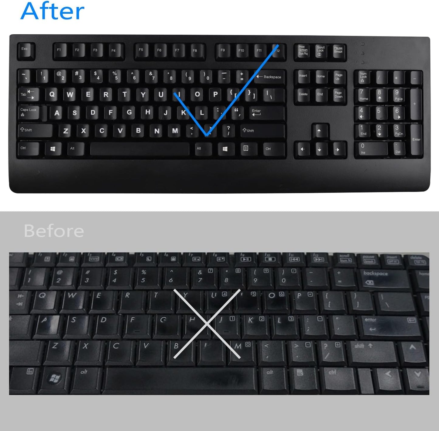 MUBUY-GOL 2 Pack Set (120 English Keyboard Stickers Big Letter Full Pcs), Universal PC Computer Laptop Desktop Keyboard