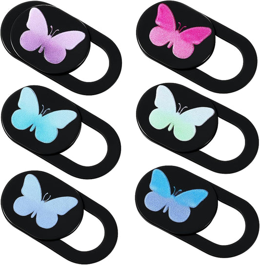 Qulkws 6 0.73''x0.35'' Pcs Webcam Cover Slide Butterfly Design Ultra-Thin Laptop Camera Cover Slide Web Cam Privacy