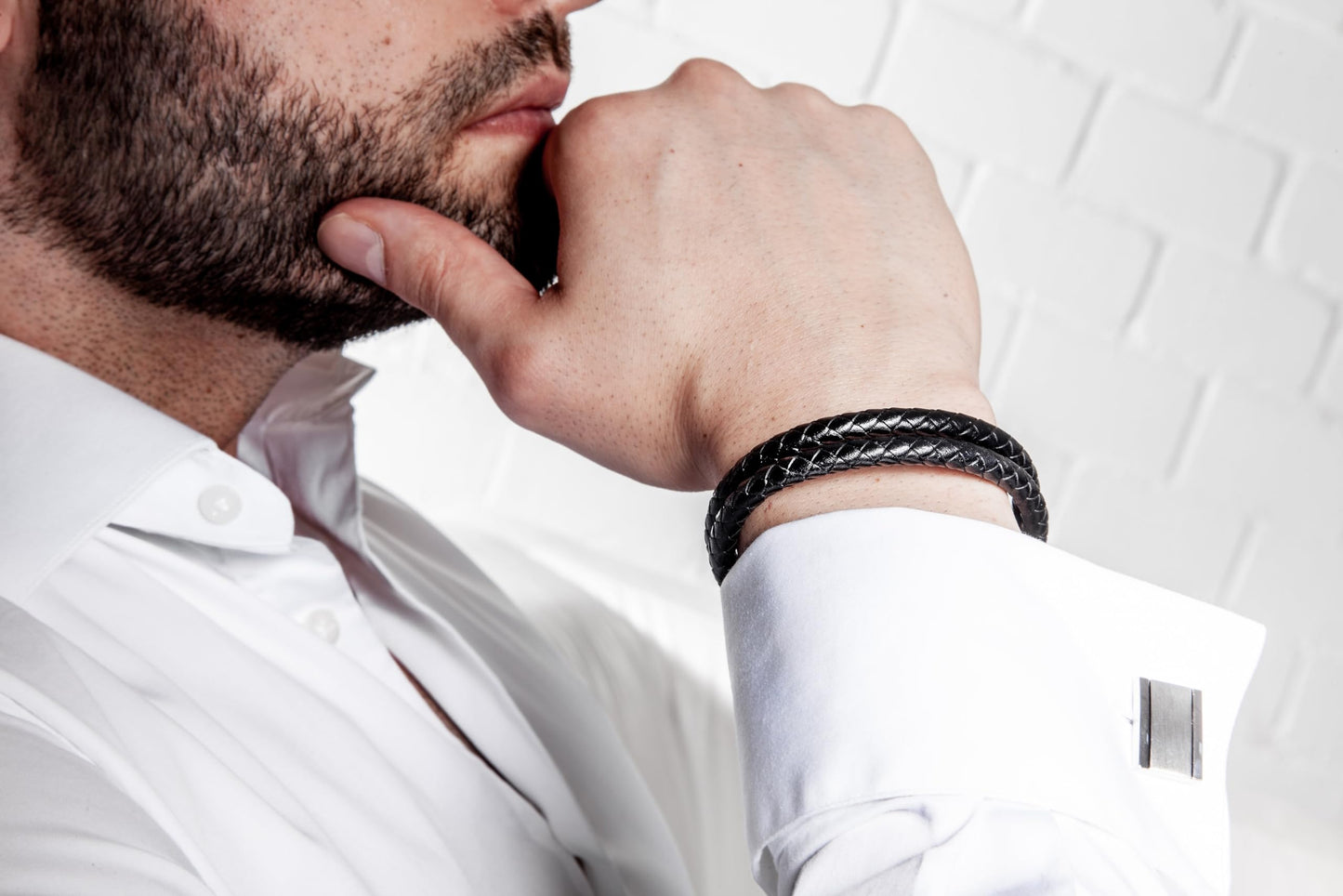 SERASAR Mens Jewellery 23cm Gold Bracelet Men Gift Box Genuine Leather Cowhide Braided Adjust Able Magnetic Clasp Multi Layer Wrap Rope Man Mans Male Band Jewelry Magnet Accessories