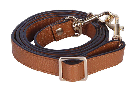 VanEnjoy Full Grain Leather Adjustable Replacement Cross Body Purse Shoulder Strap, 0.7” Width, Adjustable Length 25”-51” (Brown)