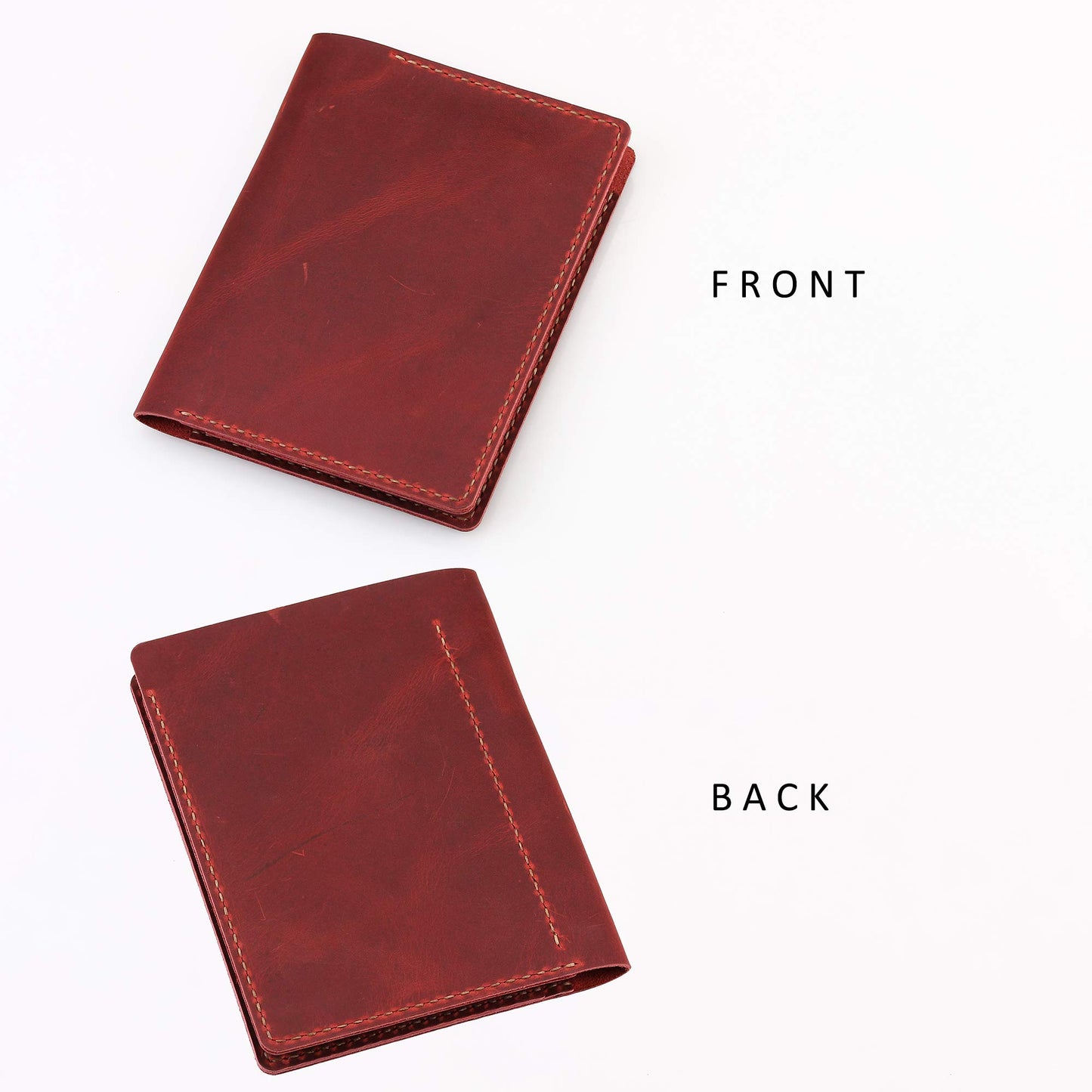 Fasjosma Leather Cover Compatible with Rite in the Rain & Rocketbook Mini Notebooks, Top Bound Spiral Notebook Cover, Leather Cover for 4'' x 6'' Pocket Notepad With Pen Holder - WINE