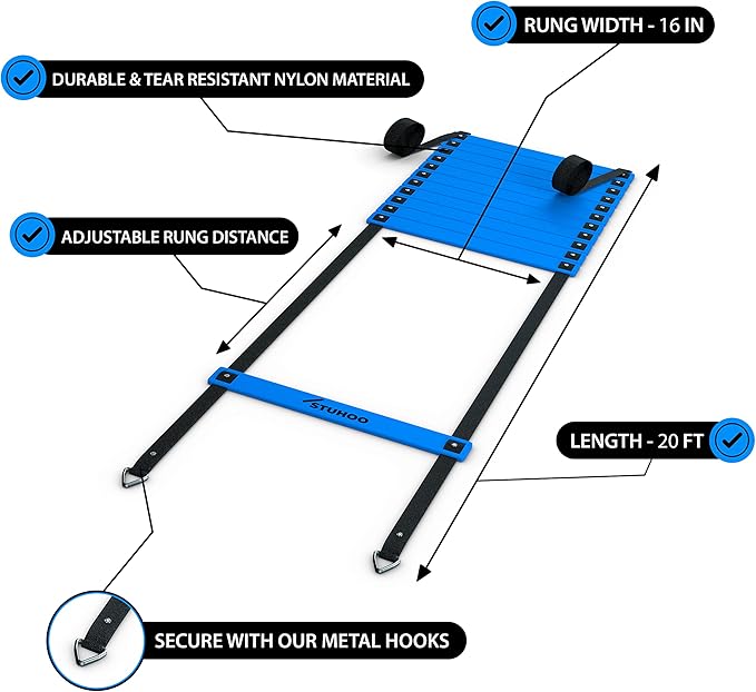 Agility Training Equipment Set | Soccer Training Equipment for Kids Youth | Agility Ladder Speed Training Equipment with Bag | Football Training Equipment with Speed Hurdles, Cones for Footwork