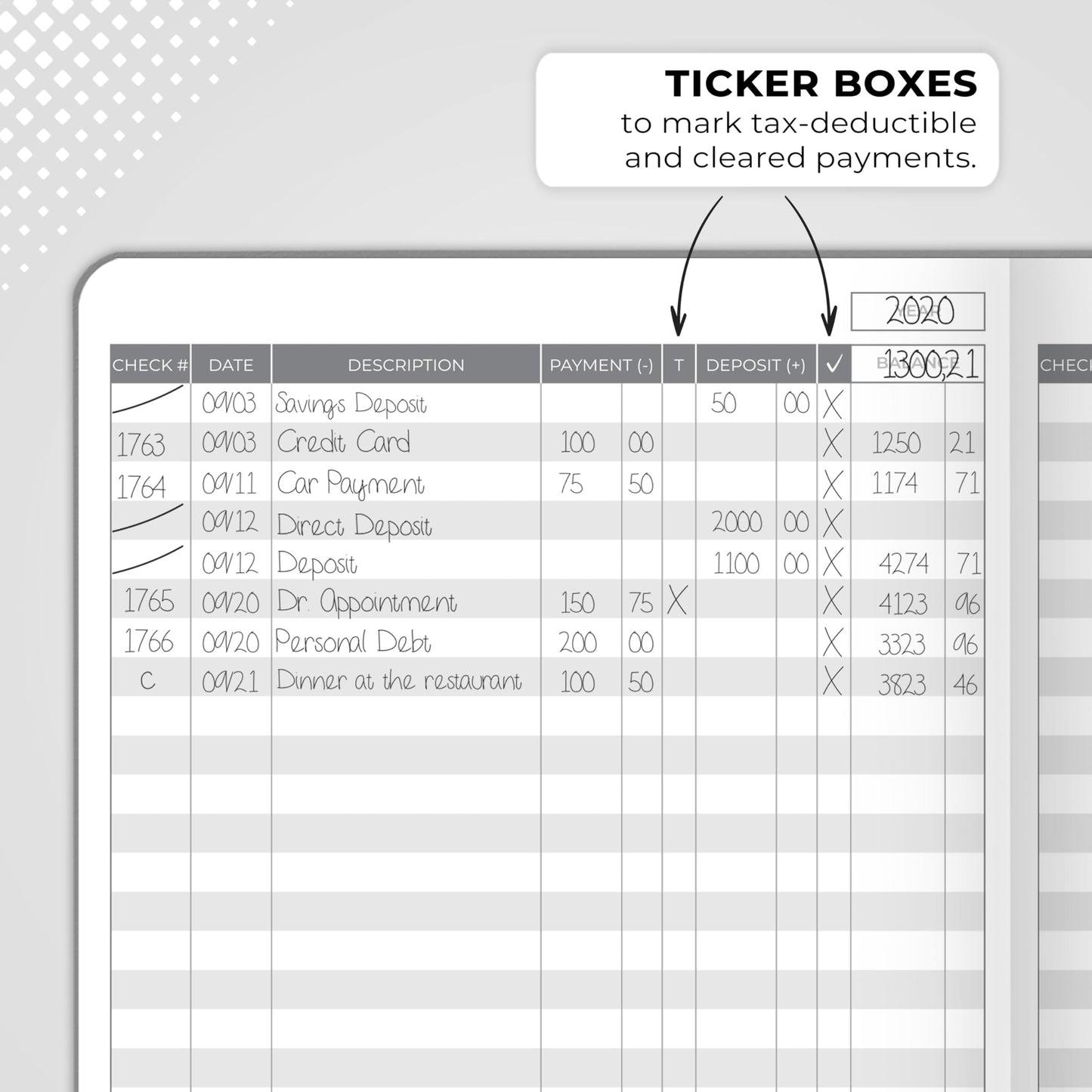 Clever Fox Check Register Book - Deluxe Transaction Register, Accounting Ledger Book, Checkbook Register & Checking Account Register Book for Personal and Work Use, A5 Hardcover - Mystic Gray
