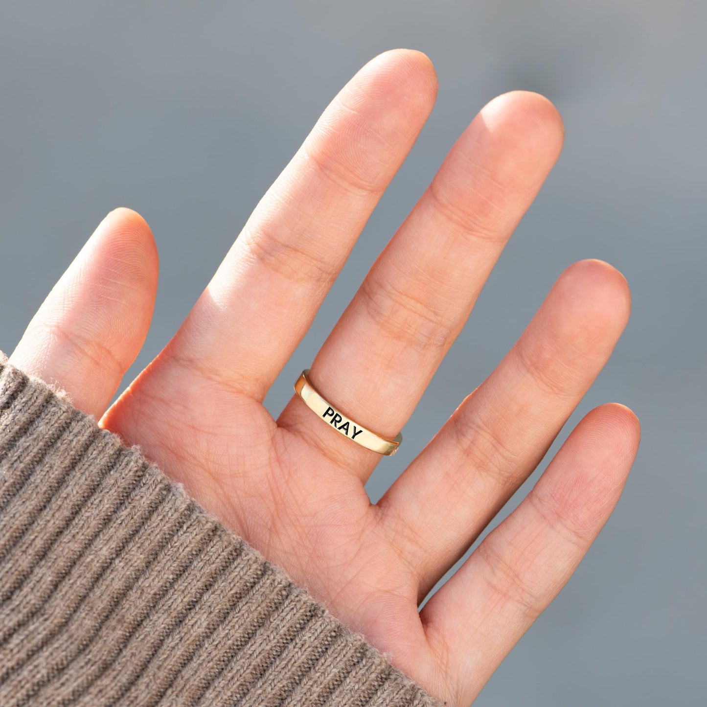 STORYJEWELLERY Faith Ring, Cross Rings for Women, Purity Ring, Christian Rings for Women, Christian Jewelry, Confirmation Gifts, Baptism Gifts, Size 10