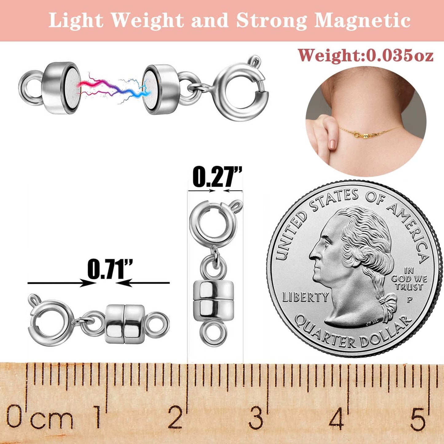 Dailyacc Necklace Clasps and Closures - Safety 14 K Gold and Silver Jewelry Converters for Bracelets Chain Extender