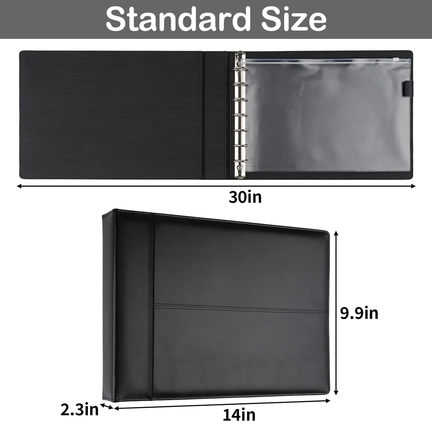 Professional 7 Ring Business Checkbook Binder, Premium PU Leather Organizer for 3-On-A-Page Checks, Perfect for Business and Personal Finances, Fits 9x13 Inch Sheets, 600 Check Capacity
