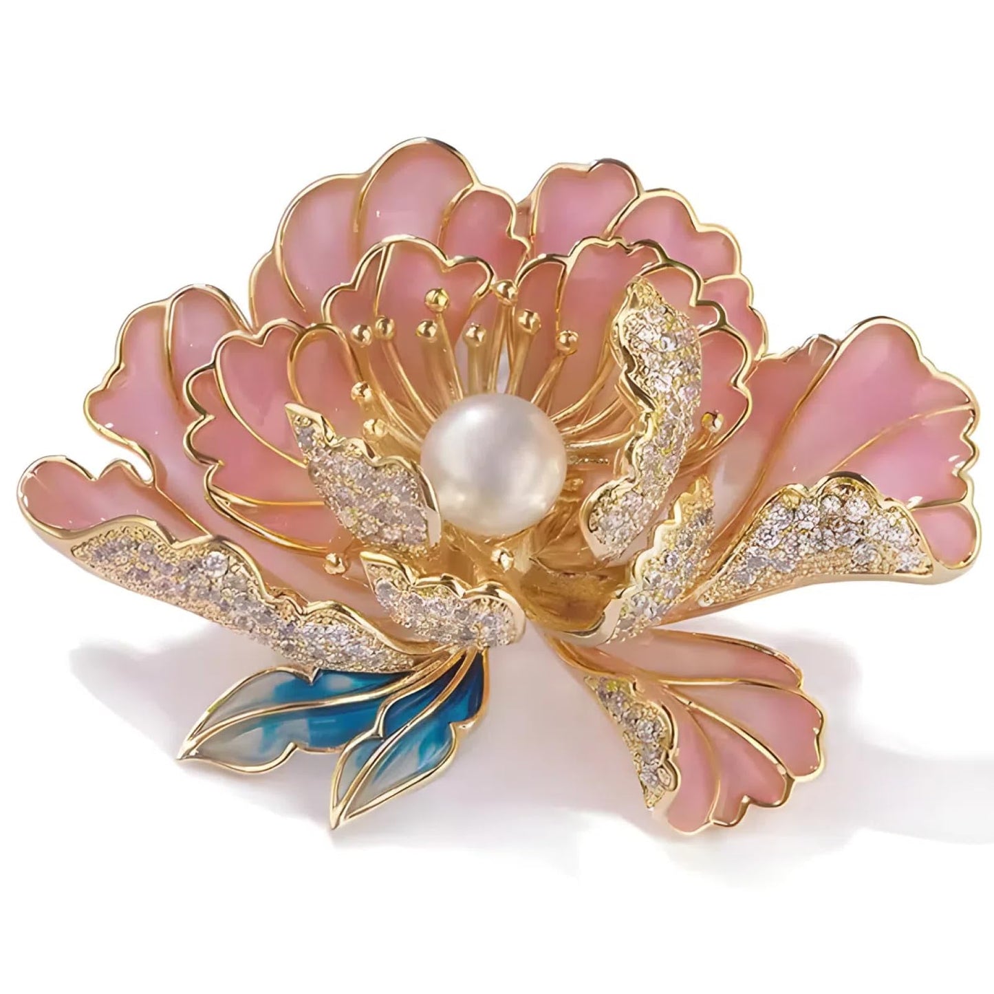 Fashion Brooches For Women, Peony Flower Brooch Pins, Suitable For Party And Daily Wear On Many Occasions,Pink
