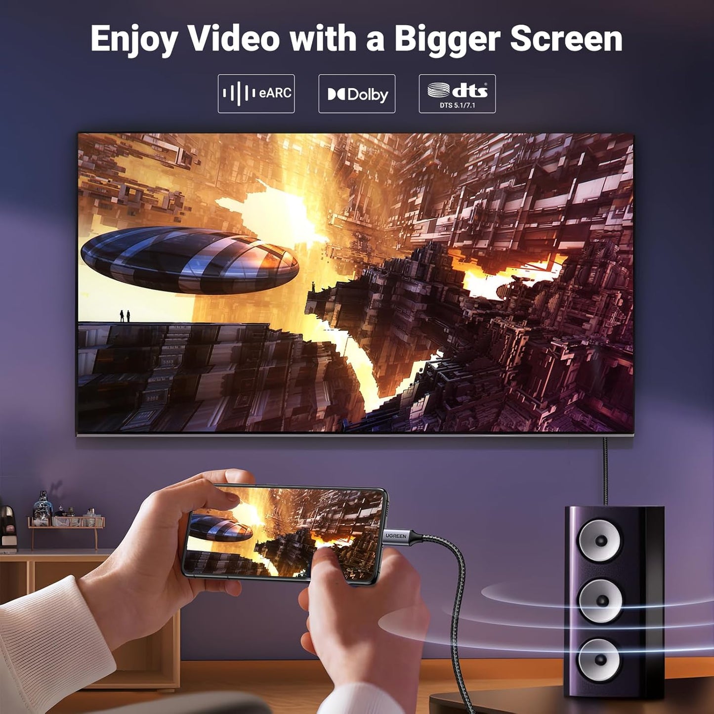 1.4 8K@60Hz 4K@240Hz 4/3 32.4Gbps 17, 10FT UGREEN USB C to DisplayPort Cable Unidirectional Thunderbolt to DisplayPort