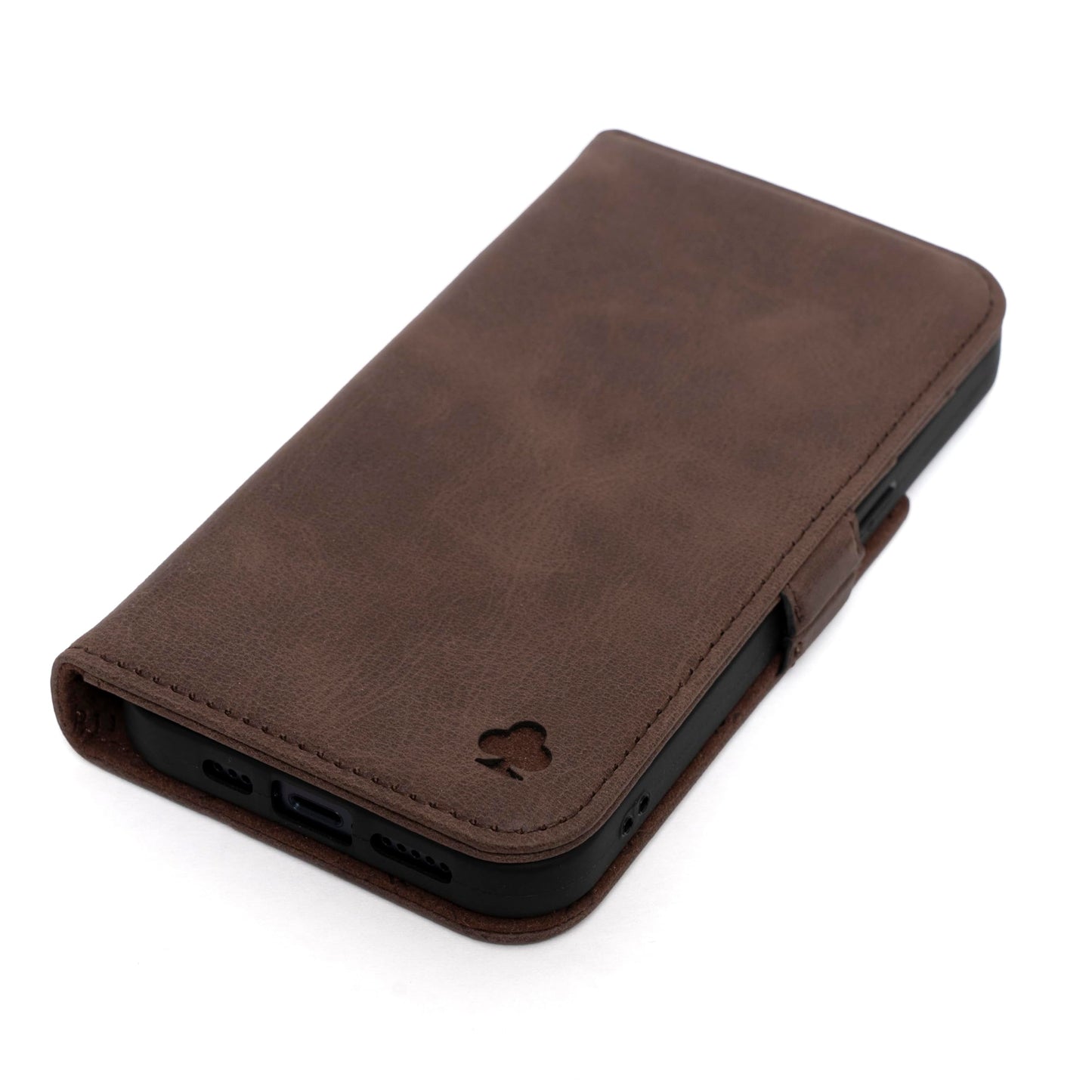 Porter Riley - Leather Case Compatible with Samsung Galaxy S26. Premium Genuine Leather Stand Case/Wallet/Cover (Chocolate Brown)