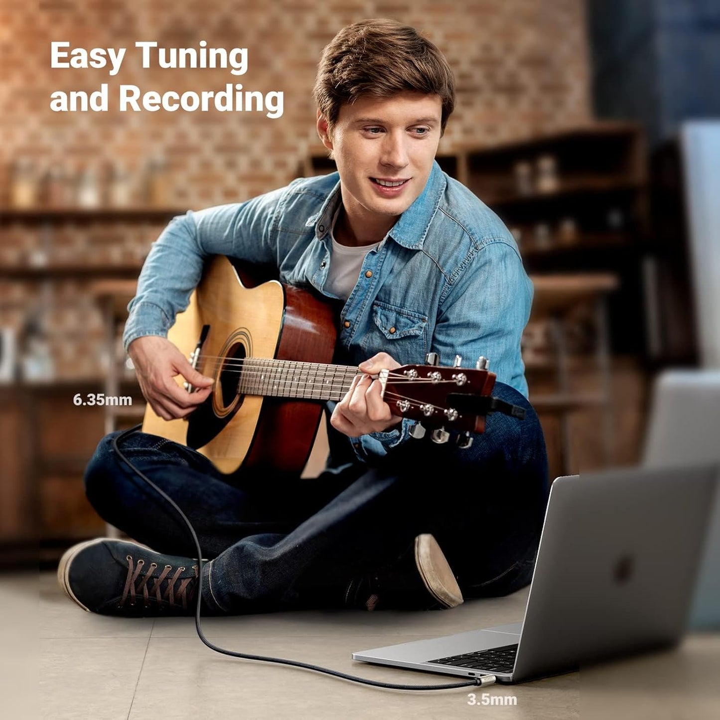 1/8 1/4 3.5mm 6.35mm 16FT UGREEN to Stereo Cable TRS to Audio Cable Guitar to Aux Male Cord with Zinc Alloy Housing
