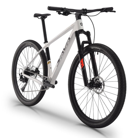 SAVADECK Carbon Fiber MTB with U6000 10 Speed Shift Groupset, Hydraulic Disc Brake with MT200 Break System (Shimmering White, 29 * 15.5)
