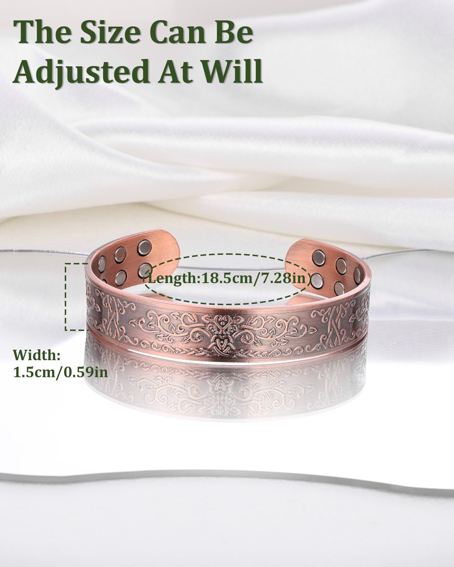 Fashtour Copper Bracelet for Men, 99.99% Pure Copper Bracelet, 18X Enhanced Strength Magnetic with Neodymium Magnets(Tree of Life) (Tree of life)