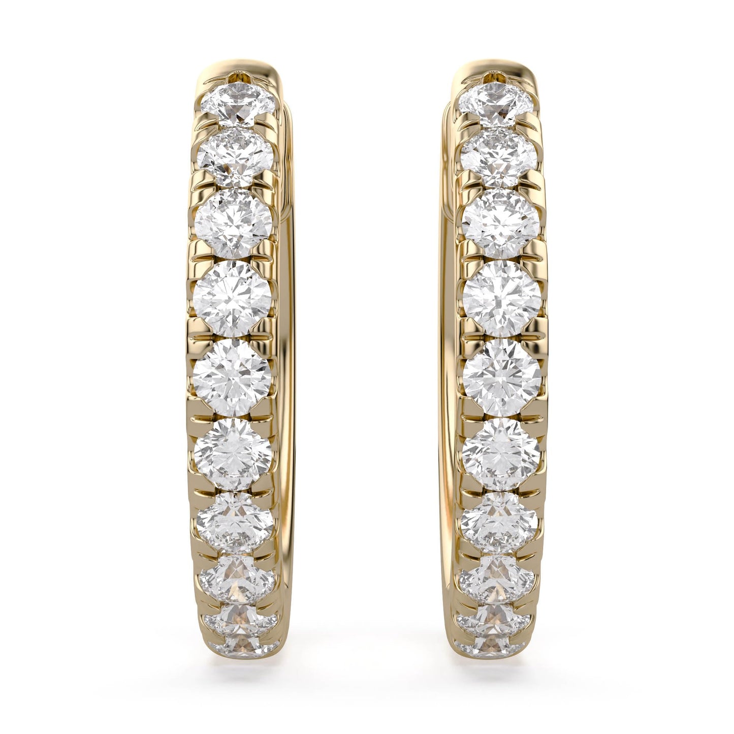 Huggie Hoop Earrings For Women, 1/4 Carat Round Shape Lab Grown Diamond Wedding Bridal Hoop Earrings In 14K Solid Yellow Gold Jewelry for Her (0.25 Cttw)