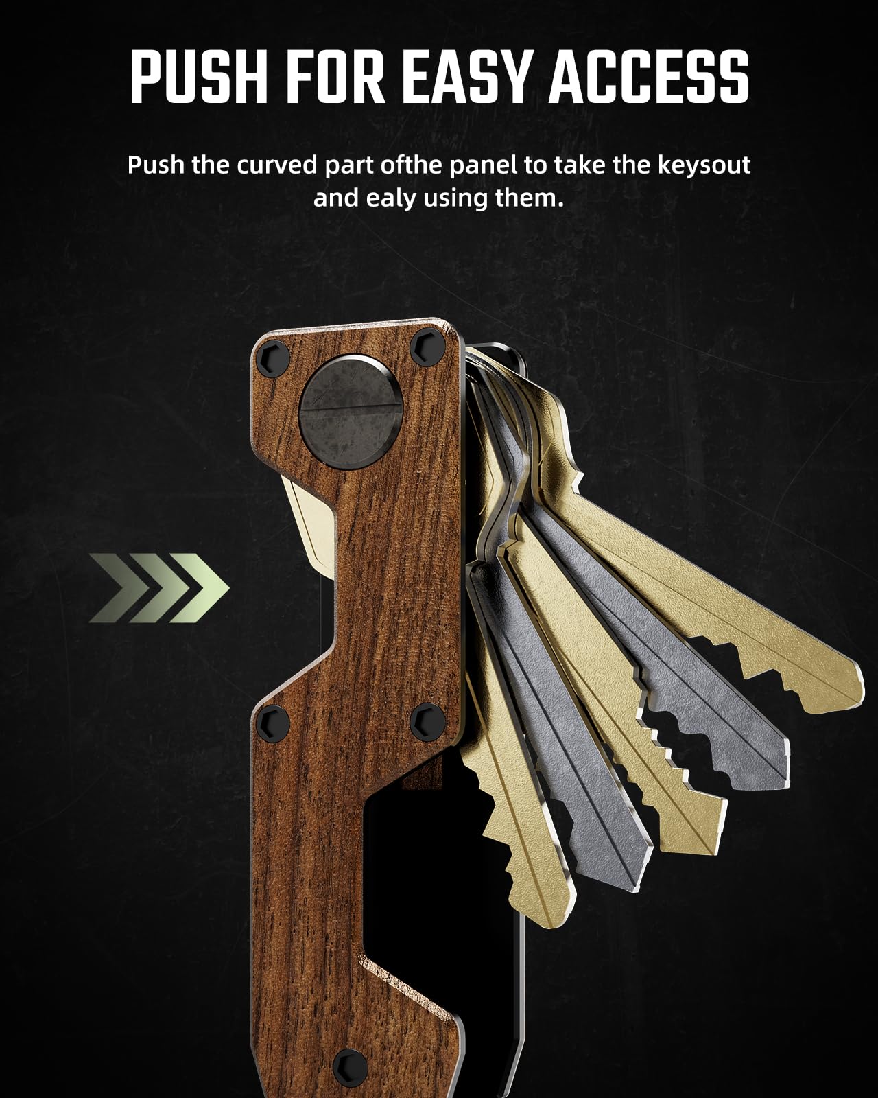 MINBERAND Key Organizer Compact Key Holder Metal Key Chain Minimalist key case key holder for keychain Secures 1-5 Keys